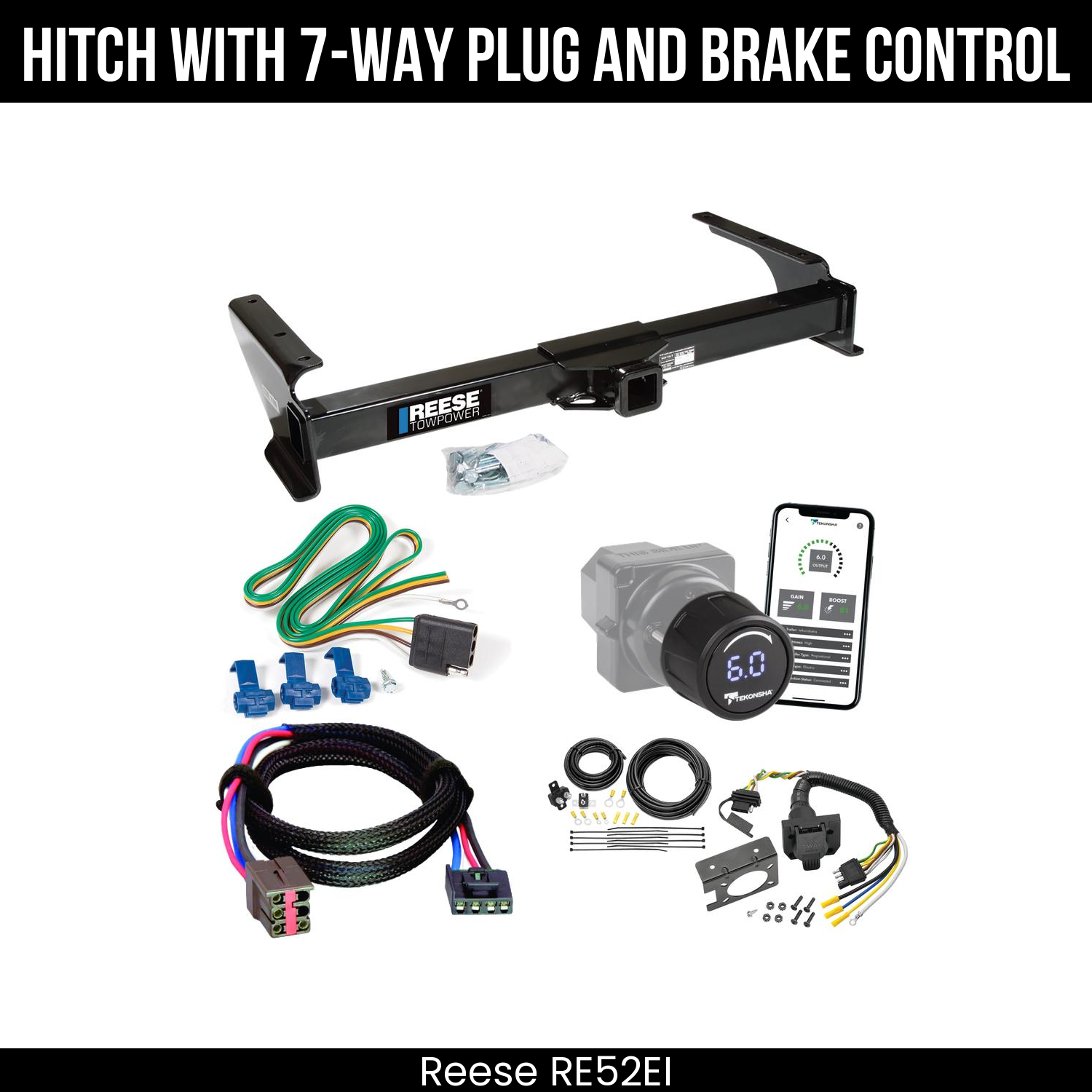 Reese RE52EI Hitch With 7 Way Plug And Brake Control Bundle Featureimg
