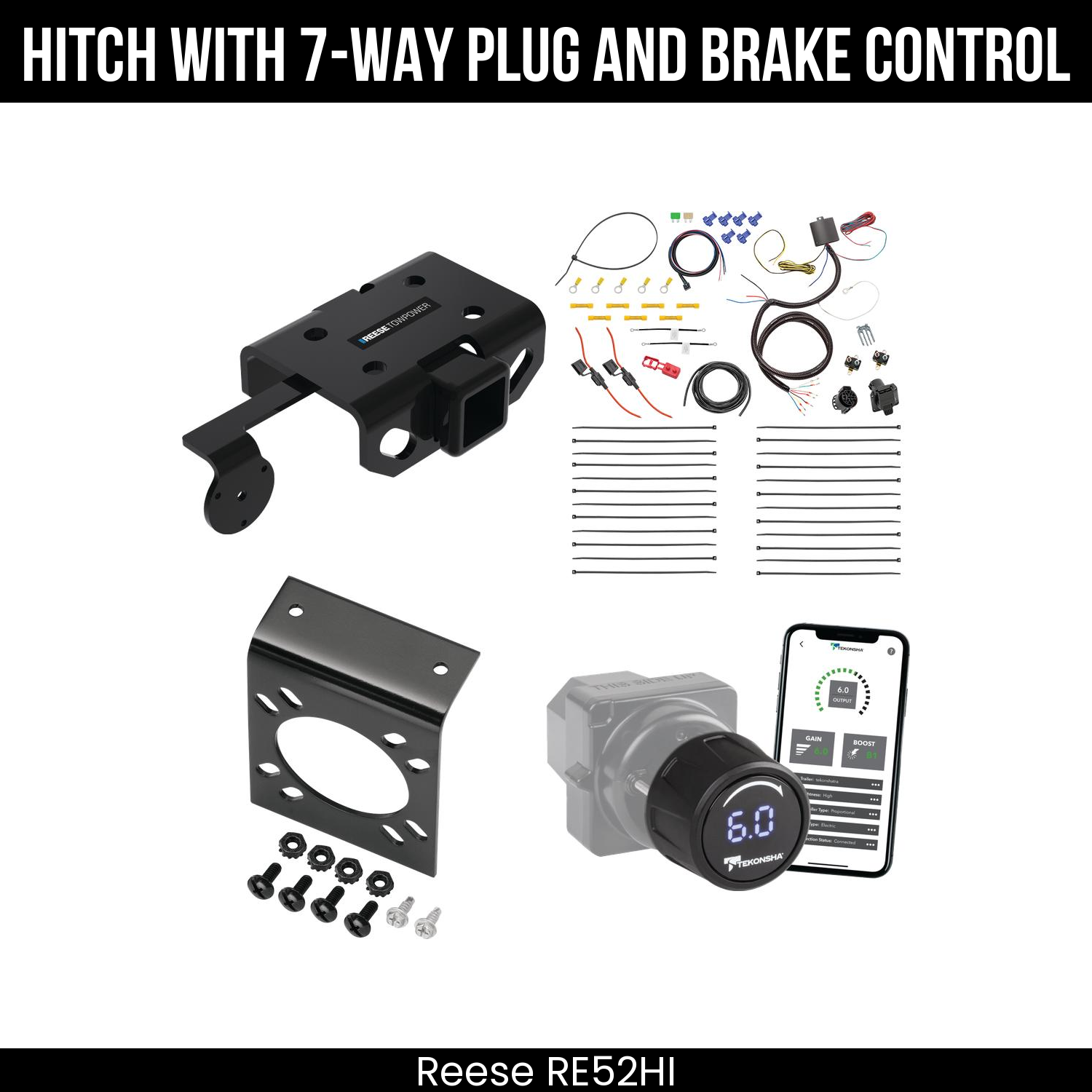 Reese RE52HI Hitch With 7 Way Plug And Brake Control Bundle Featureimg