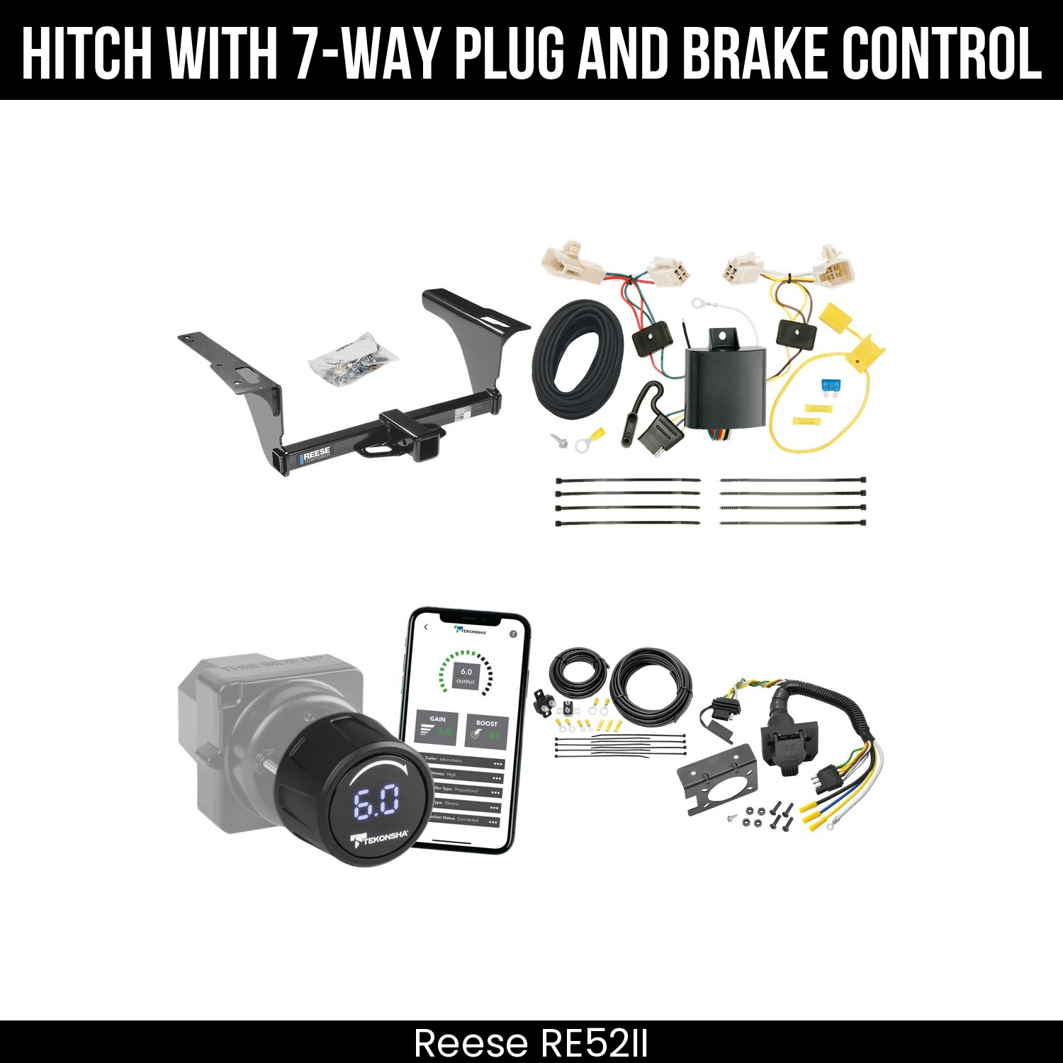 Reese RE52II Hitch With 7 Way Plug And Brake Control Bundle Featureimg