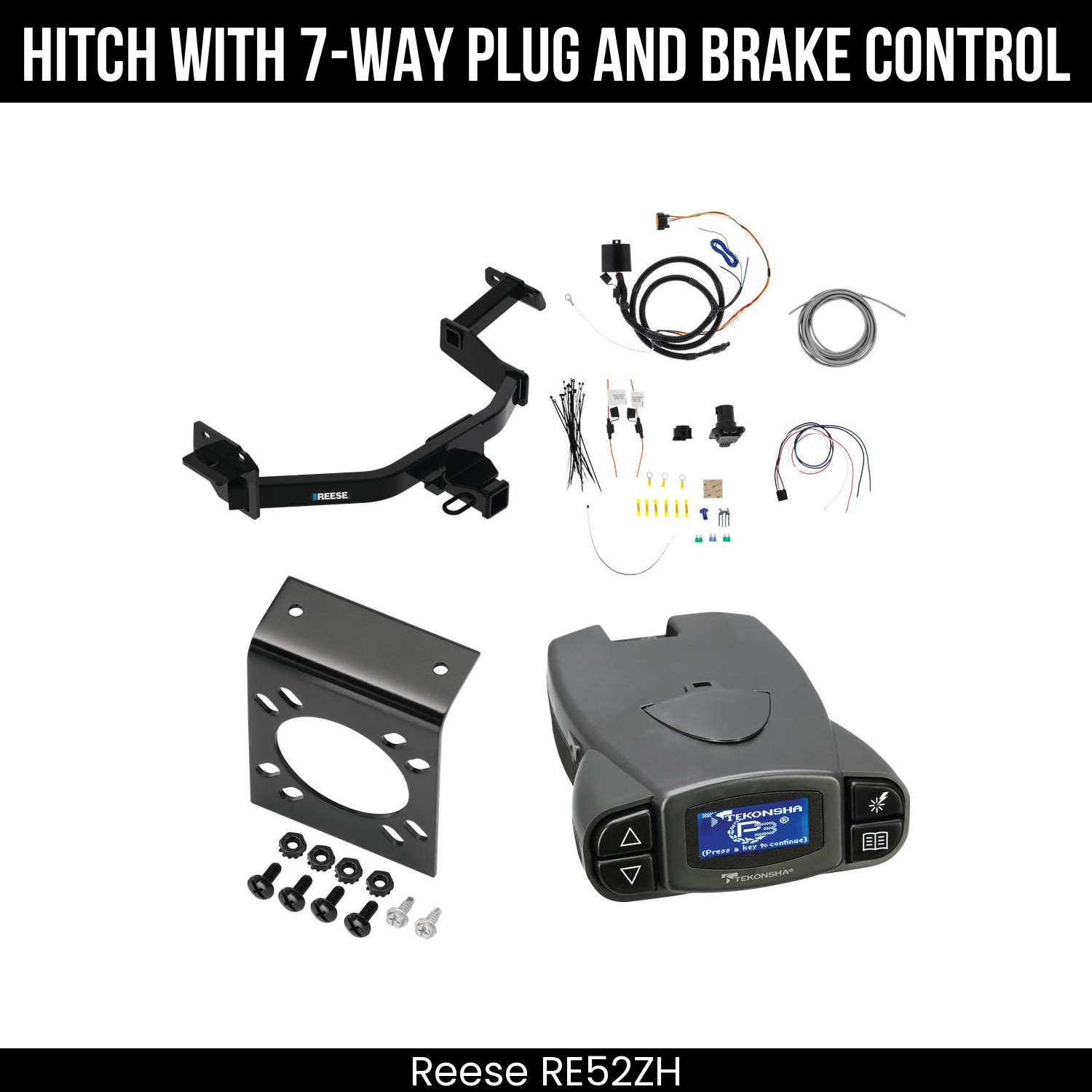 Reese RE52ZH Hitch With 7 Way Plug And Brake Control Bundle Featureimg
