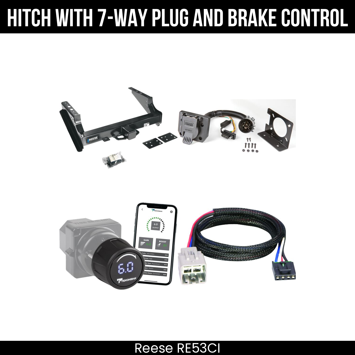 Reese RE53CI Hitch With 7 Way Plug And Brake Control Bundle Featureimg
