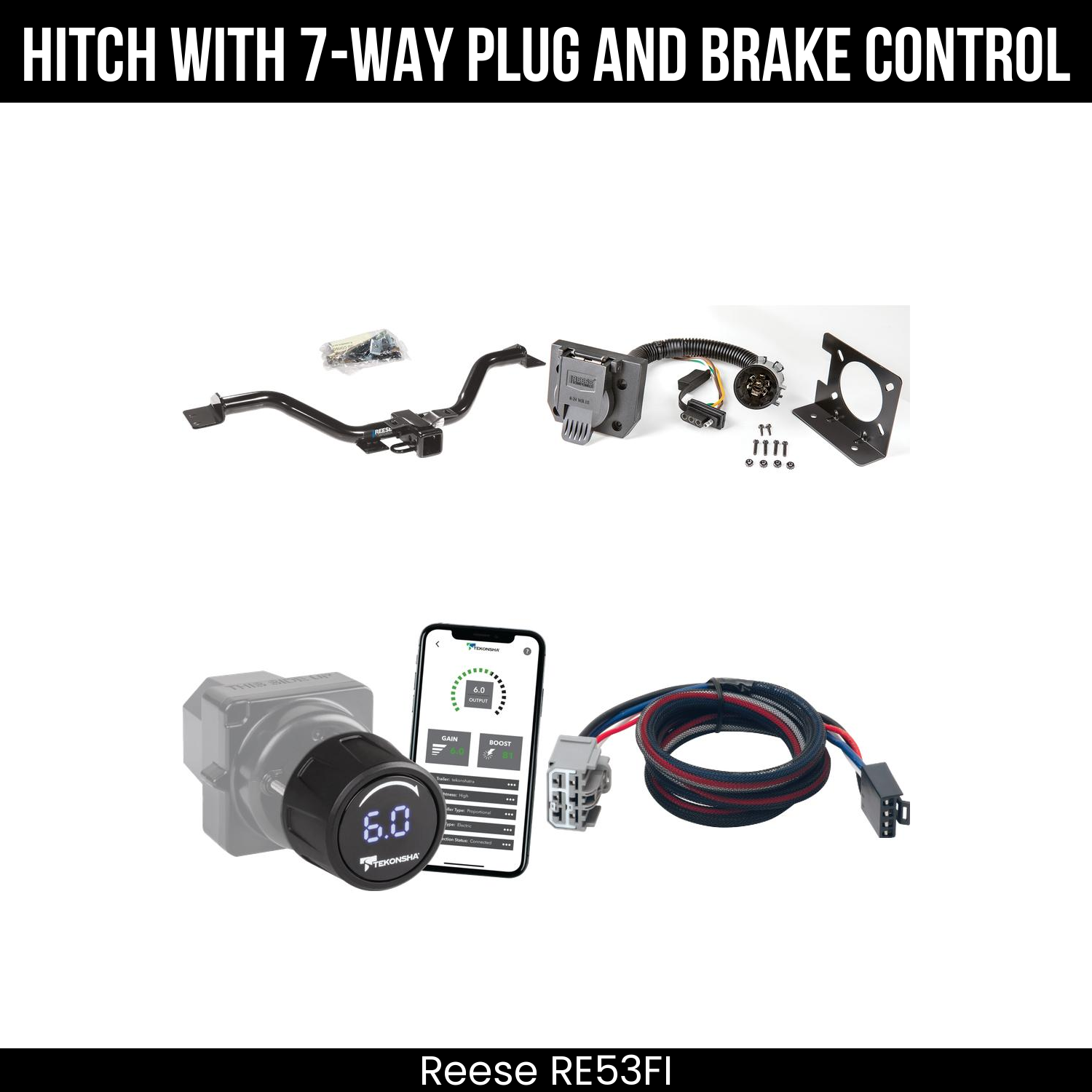 Reese RE53FI Hitch With 7 Way Plug And Brake Control Bundle Featureimg