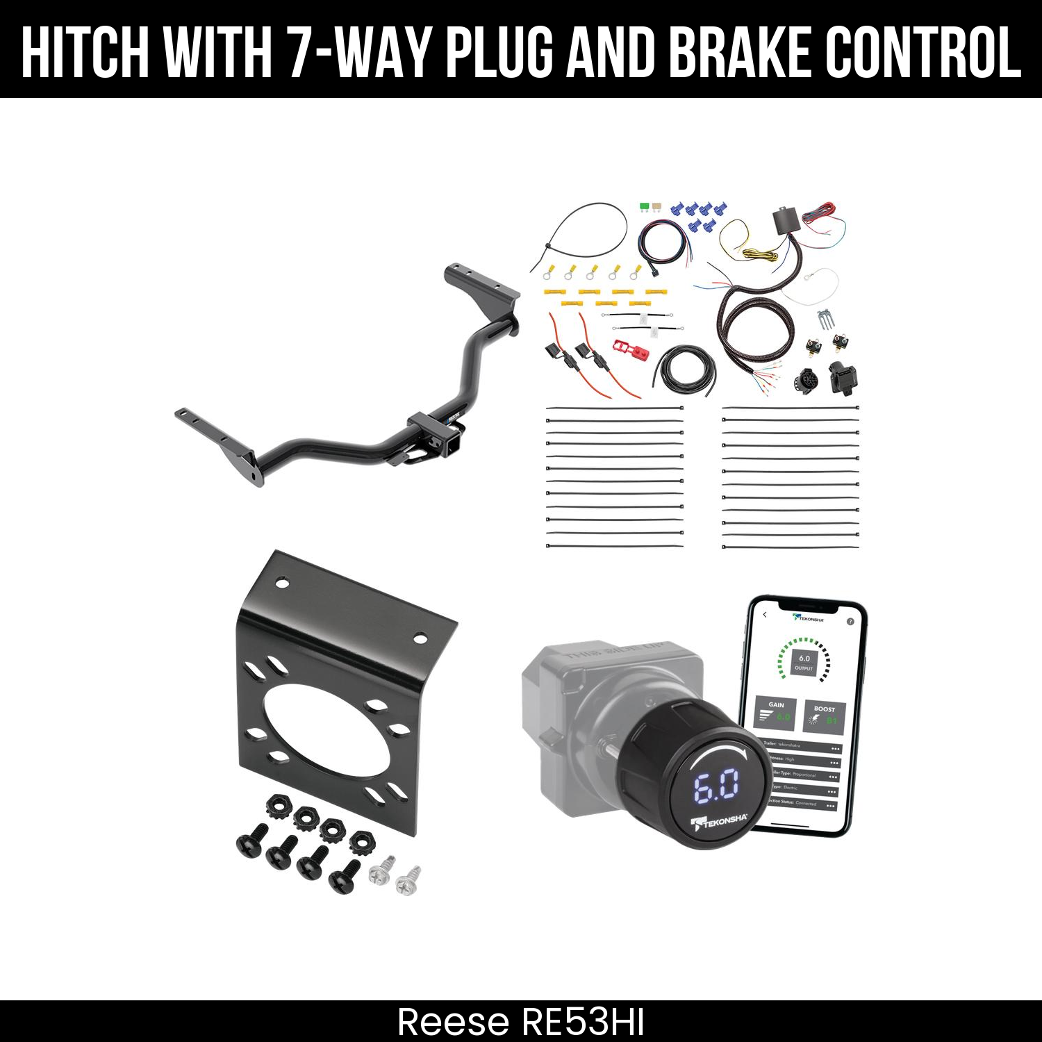 Reese RE53HI Hitch With 7 Way Plug And Brake Control Bundle Featureimg