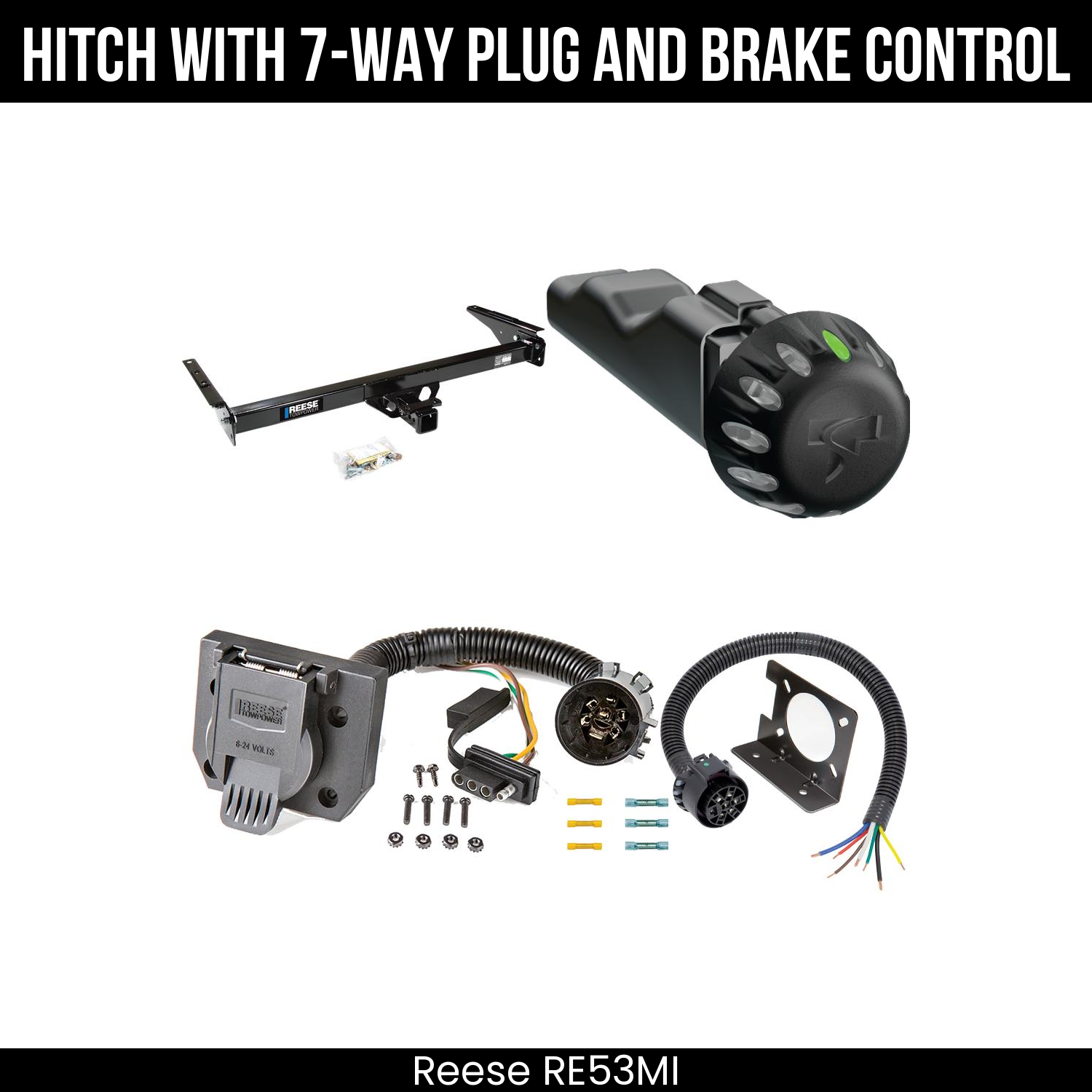 Reese RE53MI Hitch With 7 Way Plug And Brake Control Bundle Featureimg