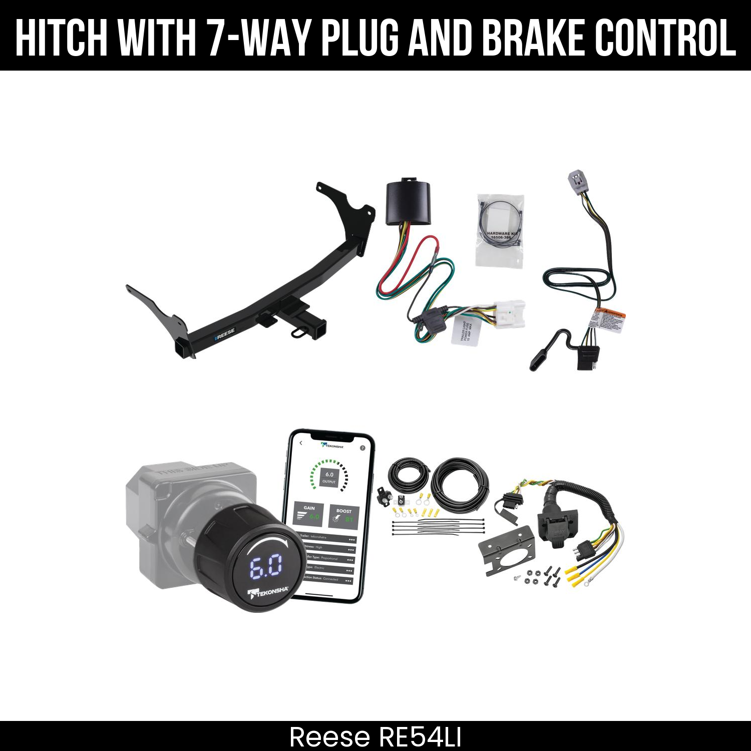Reese RE54LI Hitch With 7 Way Plug And Brake Control Bundle Featureimg