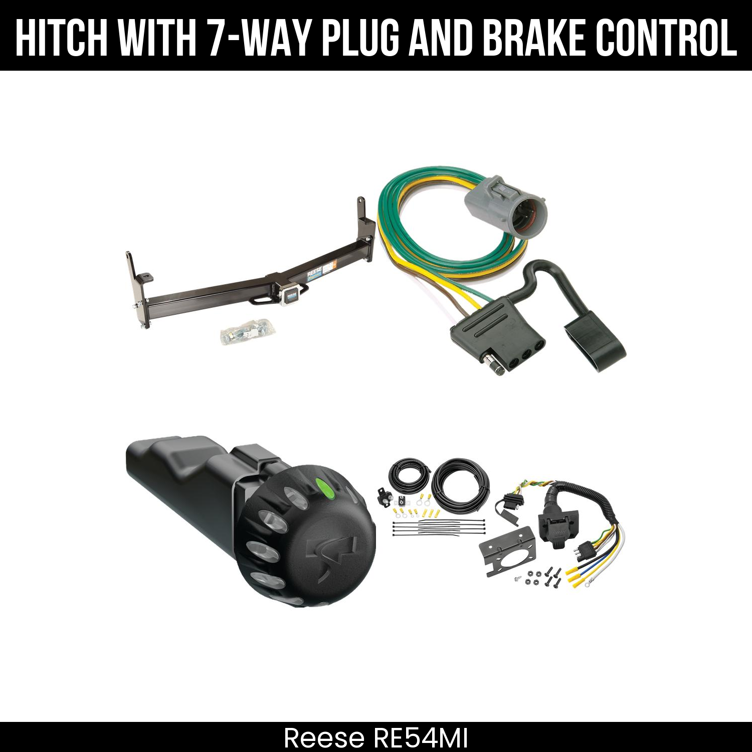 Reese RE54MI Hitch With 7 Way Plug And Brake Control Bundle Featureimg