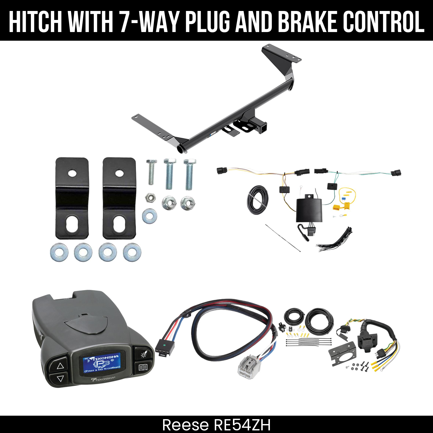Reese RE54ZH Hitch With 7 Way Plug And Brake Control Bundle Featureimg