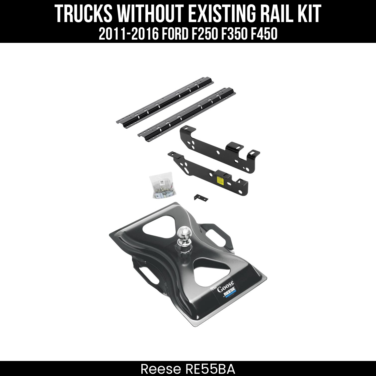 5th Wheel Hitch Custom Bracket,5th Wheel Rails Only,The Goose 5th Wheel Gooseneck Hitch