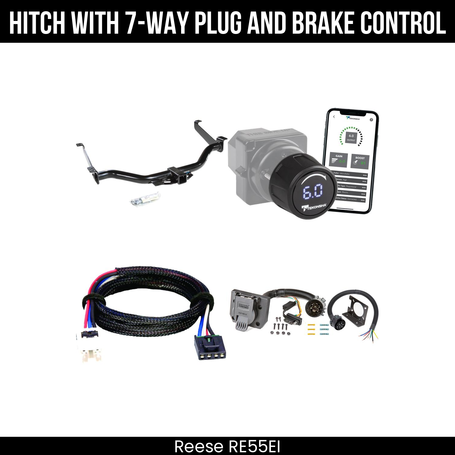 Reese RE55EI Hitch With 7 Way Plug And Brake Control Bundle Featureimg