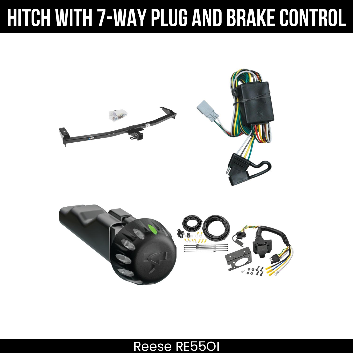 Reese RE55OI Hitch With 7 Way Plug And Brake Control Bundle Featureimg
