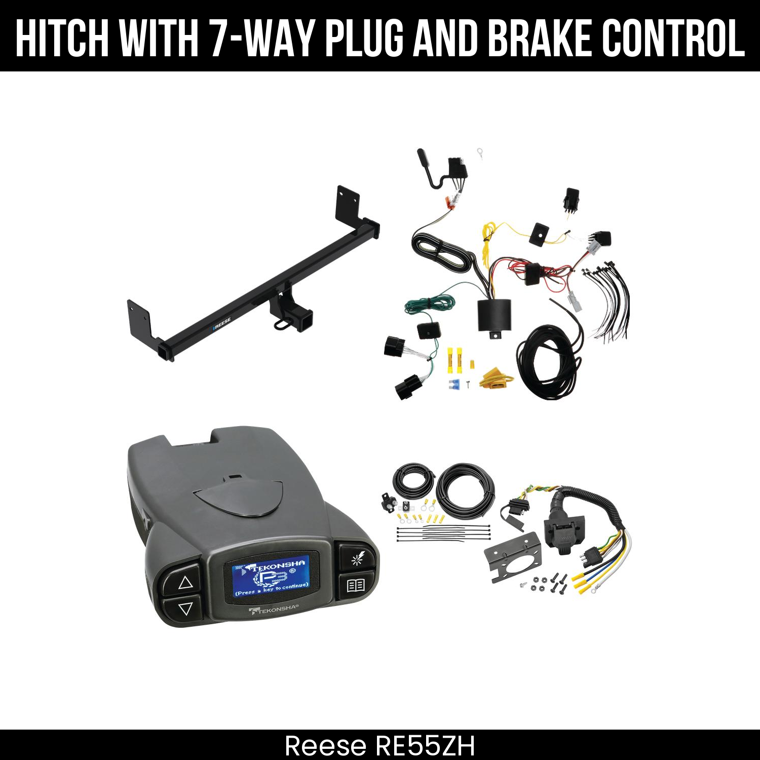 Reese RE55ZH Hitch With 7 Way Plug And Brake Control Bundle Featureimg