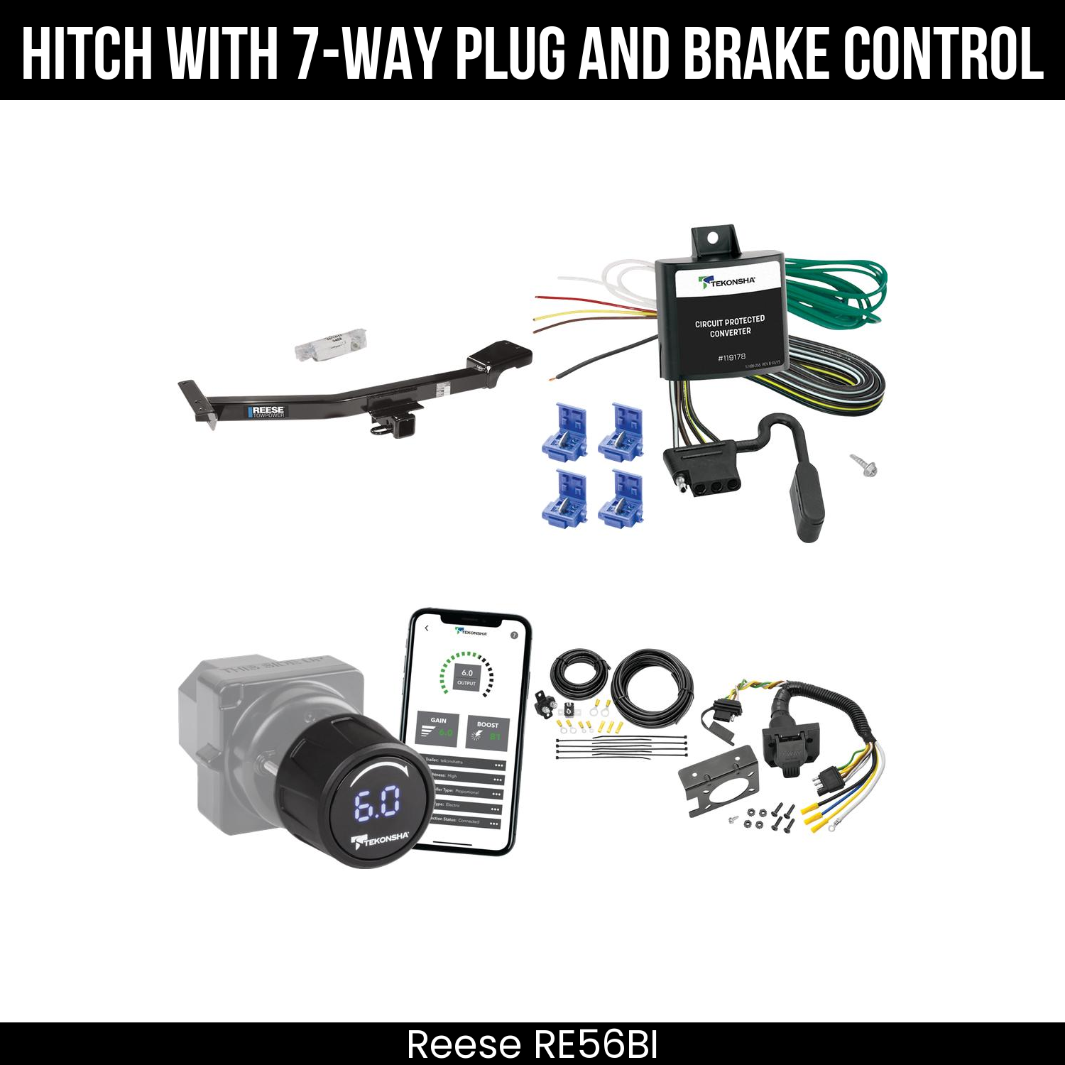 Reese RE56BI Hitch With 7 Way Plug And Brake Control Bundle Featureimg