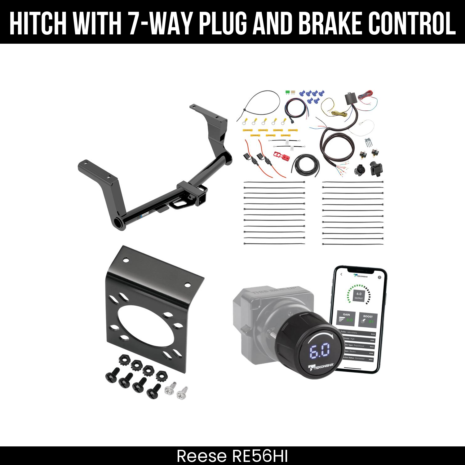 Reese RE56HI Hitch With 7 Way Plug And Brake Control Bundle Featureimg