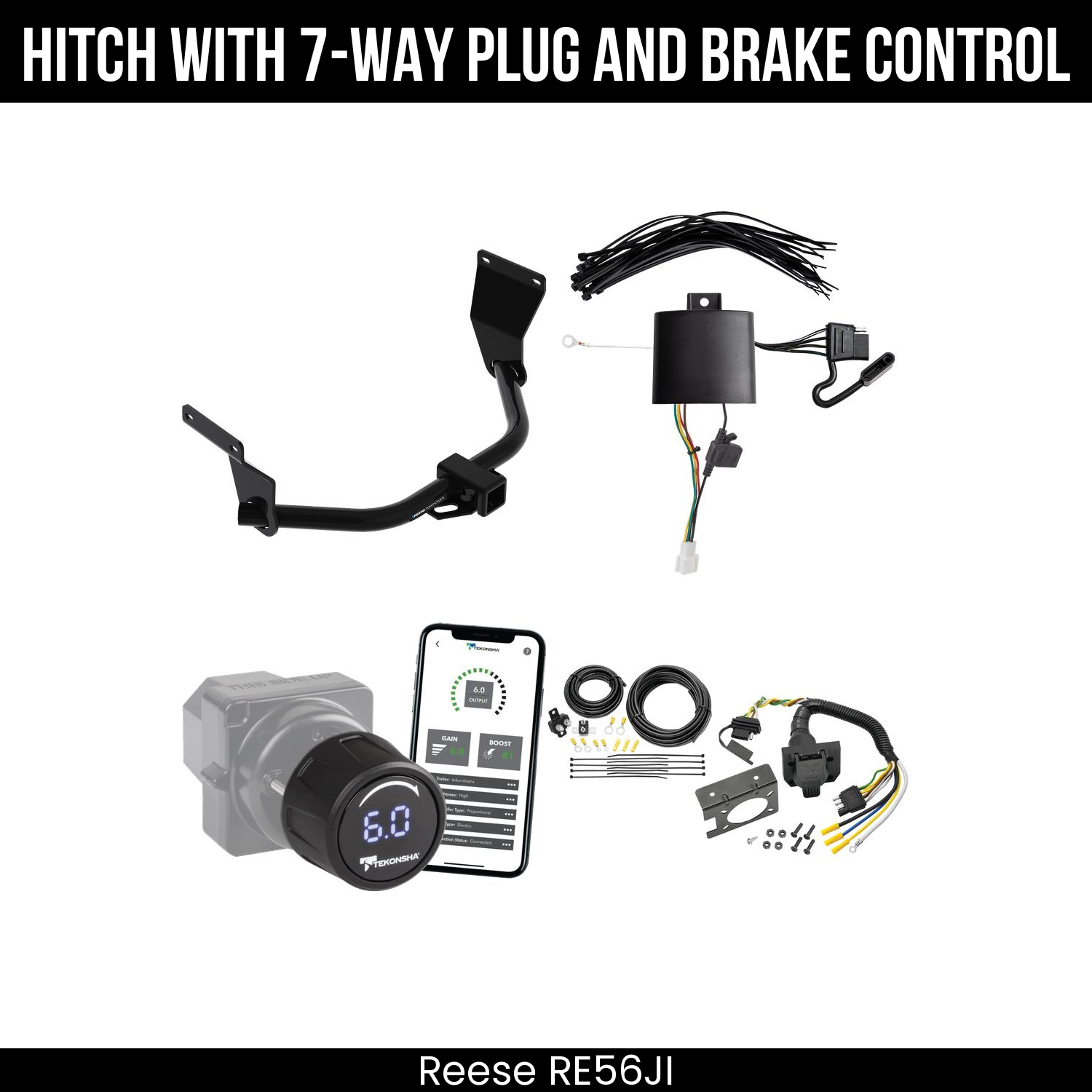 Reese RE56JI Hitch With 7 Way Plug And Brake Control Bundle Featureimg