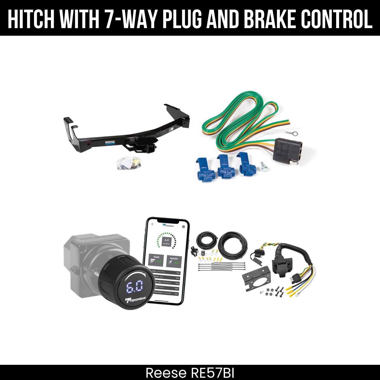 Reese RE57BI Hitch With 7 Way Plug And Brake Control Bundle Featureimg