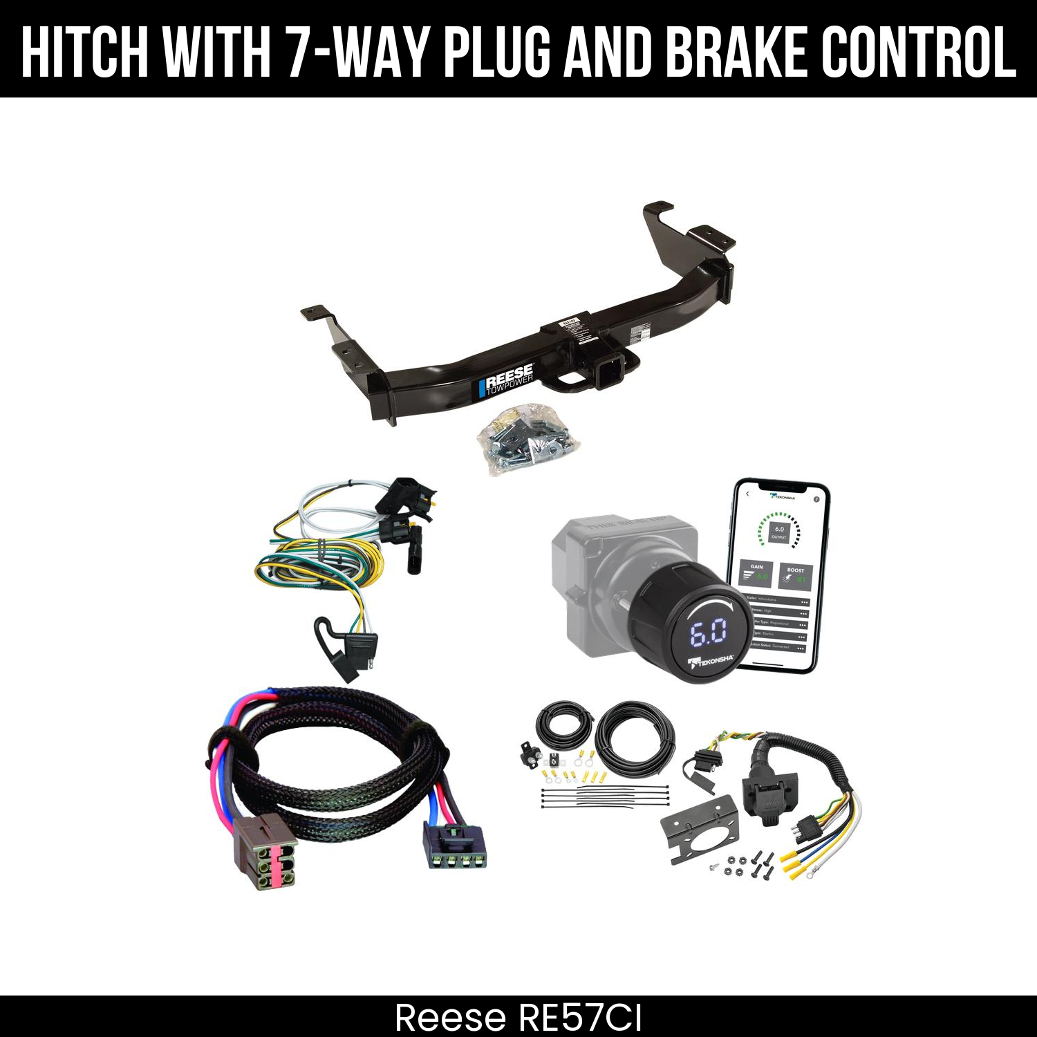 Reese RE57CI Hitch With 7 Way Plug And Brake Control Bundle Featureimg