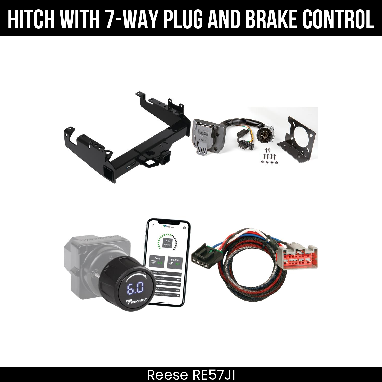 Reese RE57JI Hitch With 7 Way Plug And Brake Control Bundle Featureimg