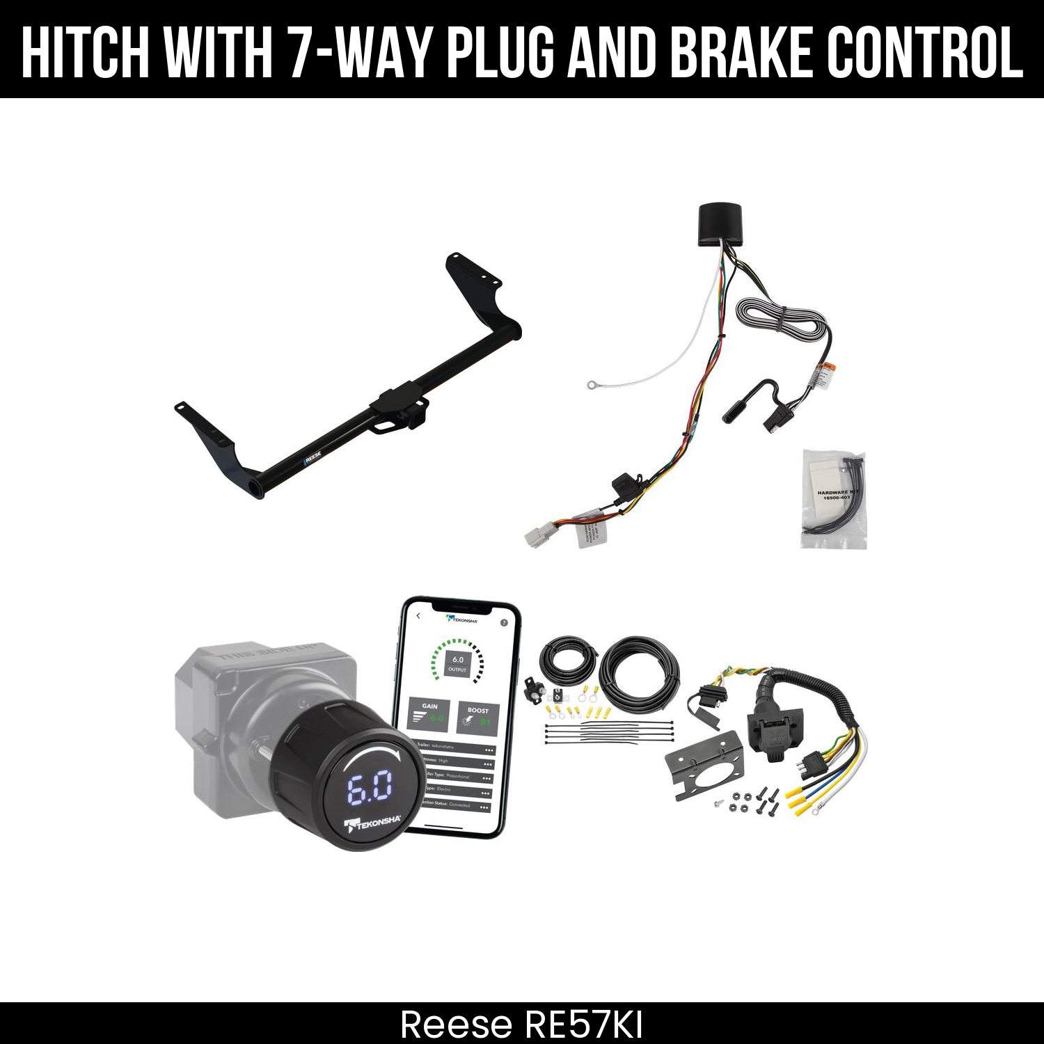 Reese RE57KI Hitch With 7 Way Plug And Brake Control Bundle Featureimg