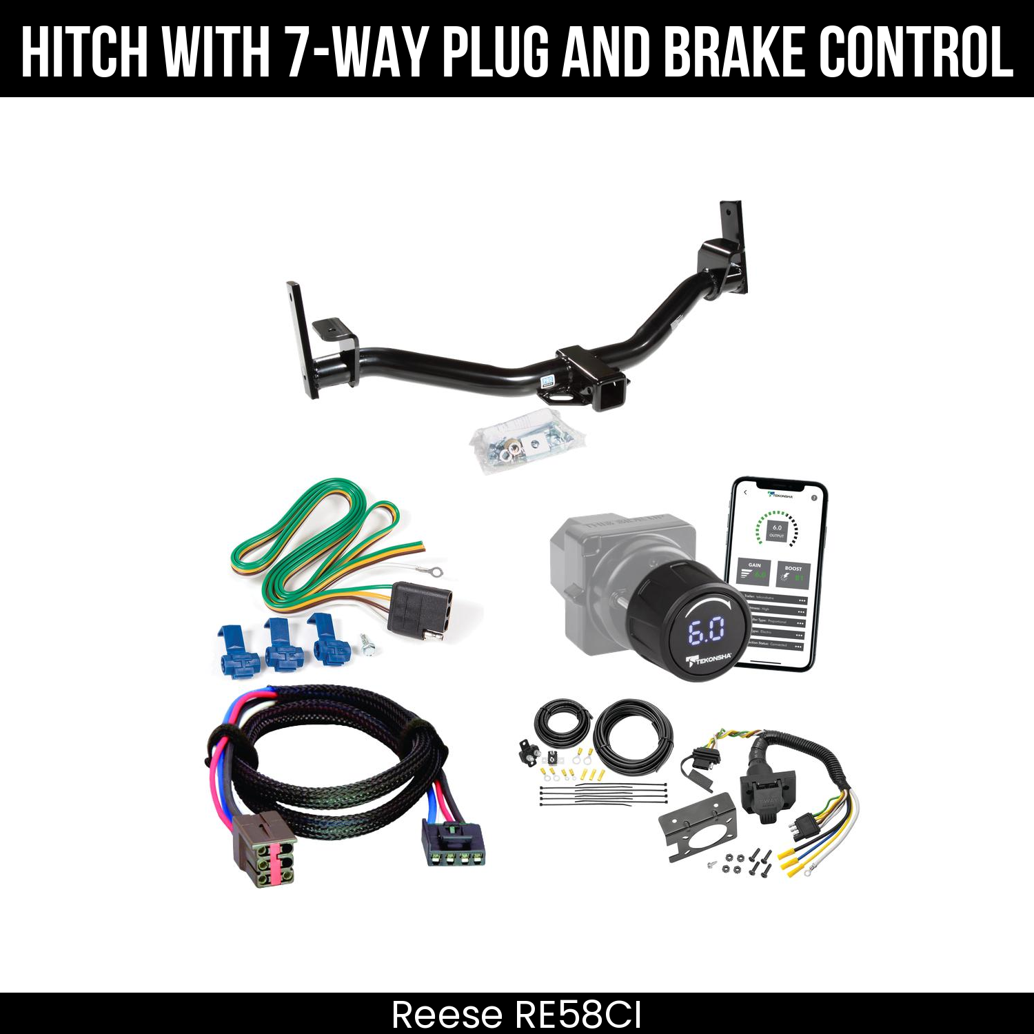 Reese RE58CI Hitch With 7 Way Plug And Brake Control Bundle Featureimg