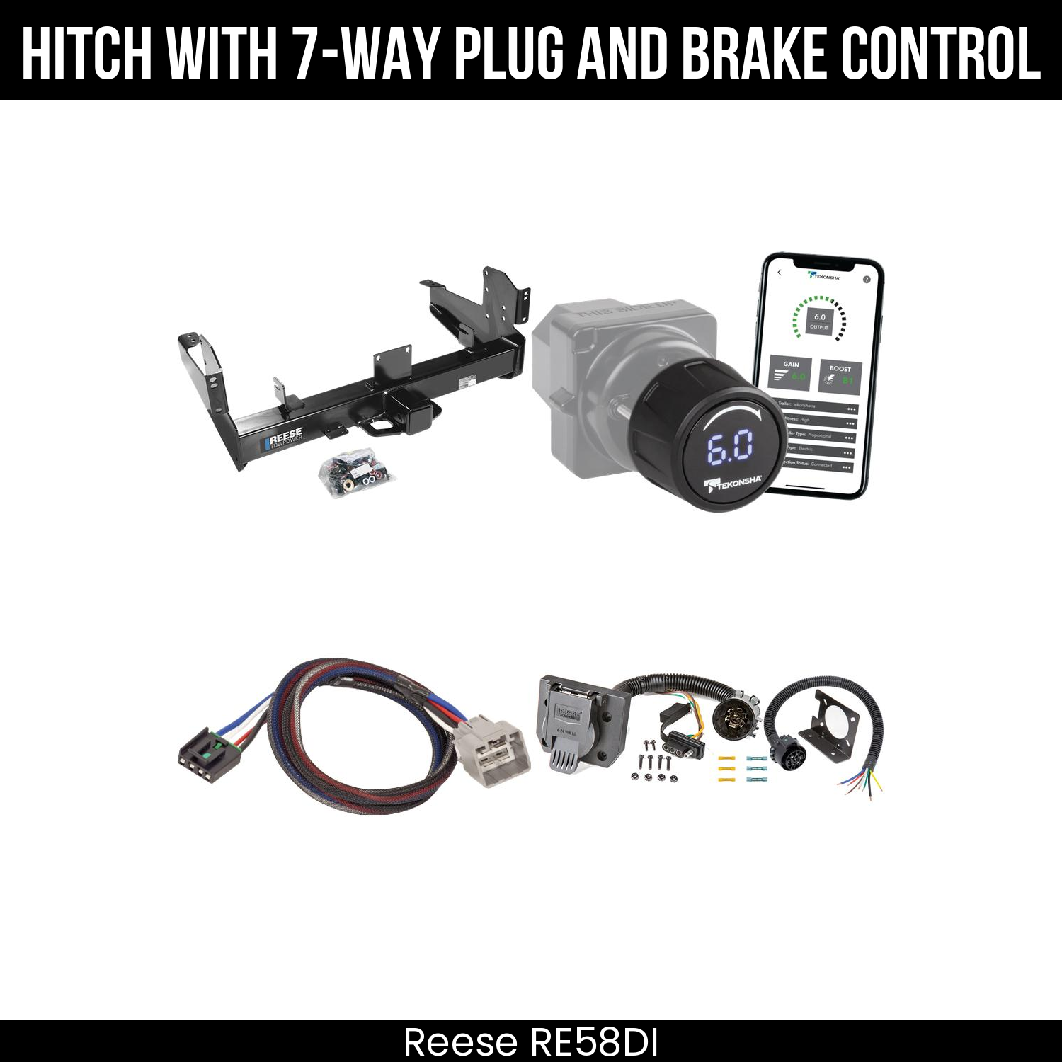 Reese RE58DI Hitch With 7 Way Plug And Brake Control Bundle Featureimg