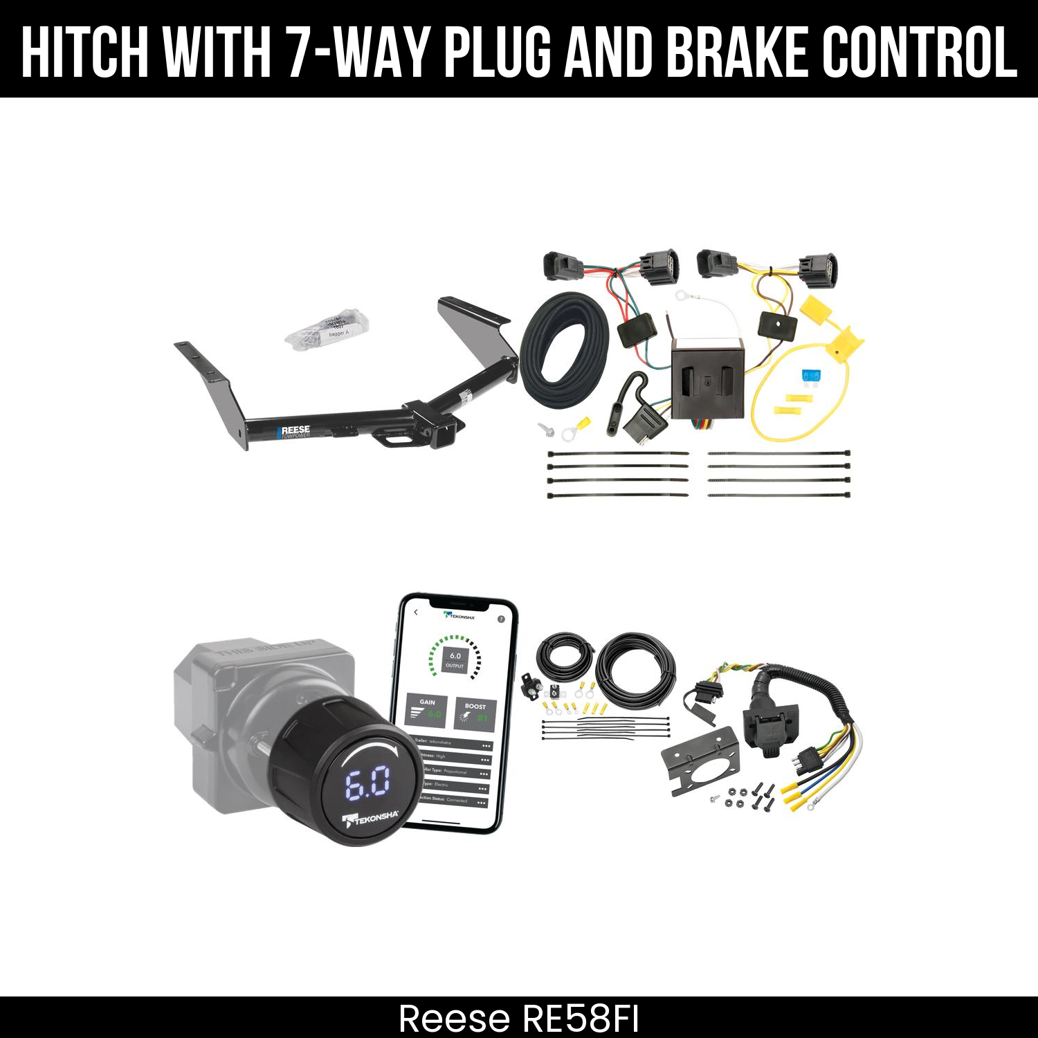 Reese RE58FI Hitch With 7 Way Plug And Brake Control Bundle Featureimg