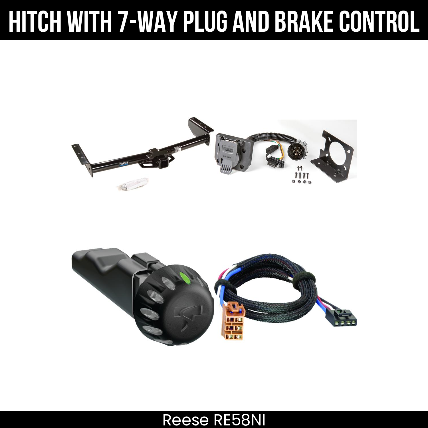 Reese RE58NI Hitch With 7 Way Plug And Brake Control Bundle Featureimg