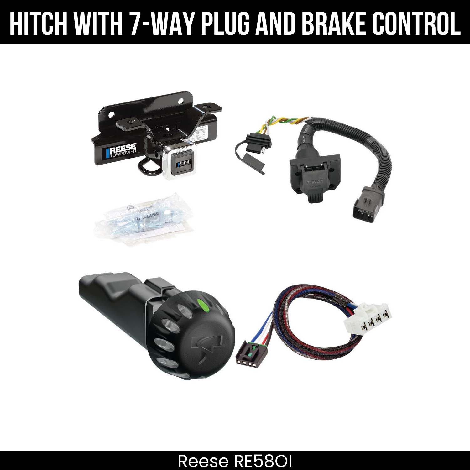 Reese RE58OI Hitch With 7 Way Plug And Brake Control Bundle Featureimg