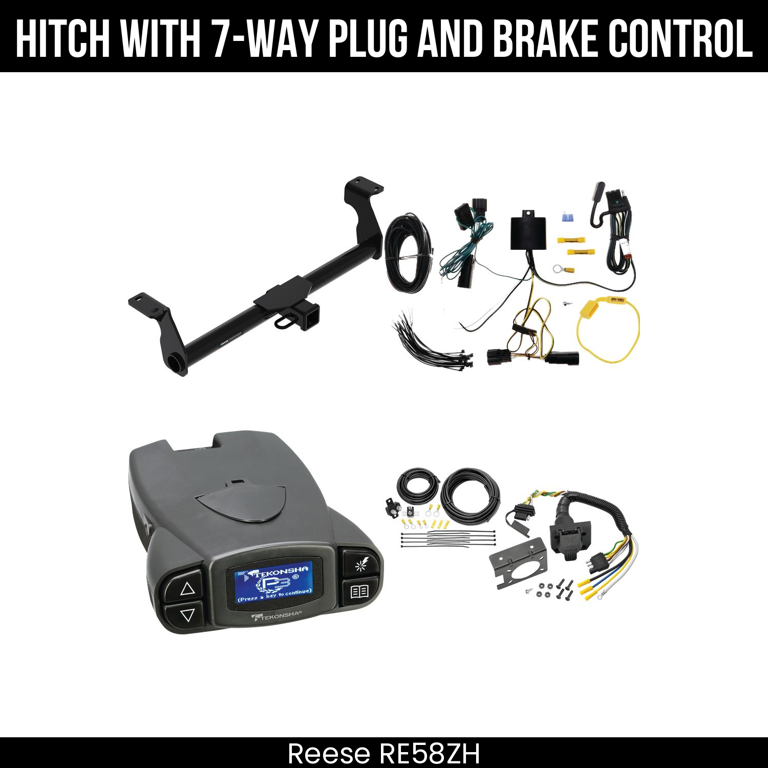 Reese RE58ZH Hitch With 7 Way Plug And Brake Control Bundle Featureimg