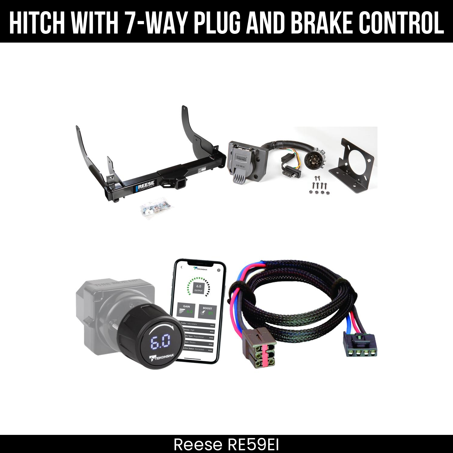 Reese RE59EI Hitch With 7 Way Plug And Brake Control Bundle Featureimg