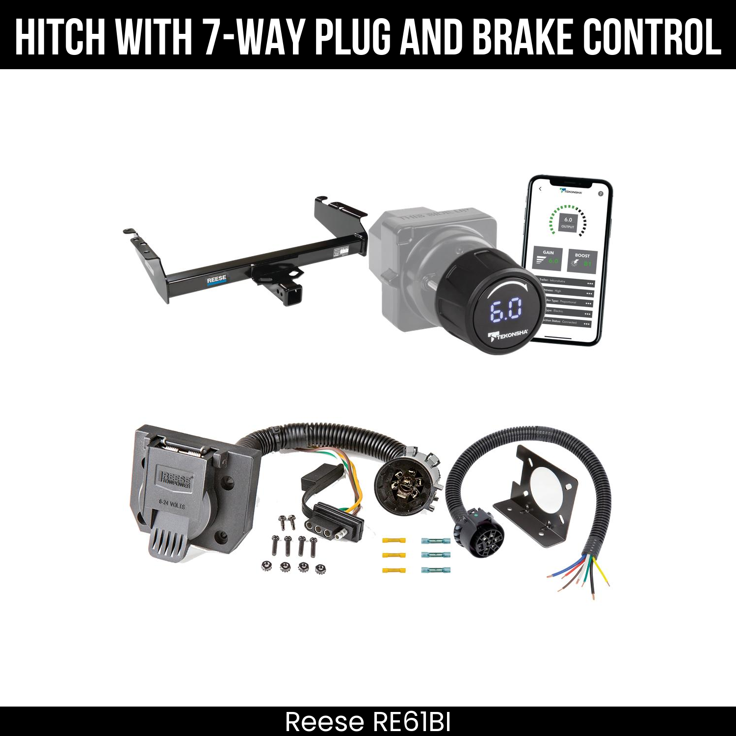 Reese RE61BI Hitch With 7 Way Plug And Brake Control Bundle Featureimg