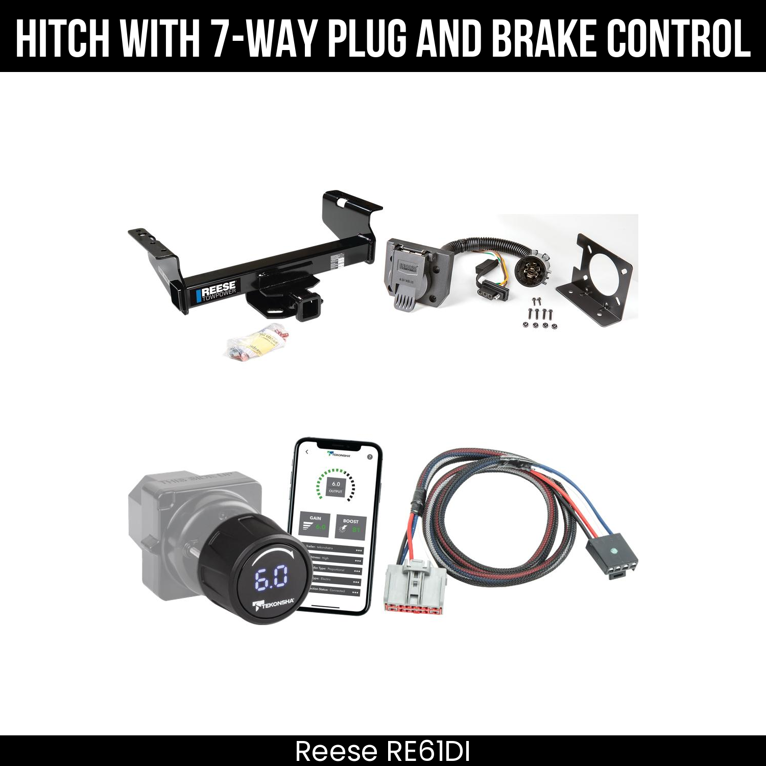 Reese RE61DI Hitch With 7 Way Plug And Brake Control Bundle Featureimg