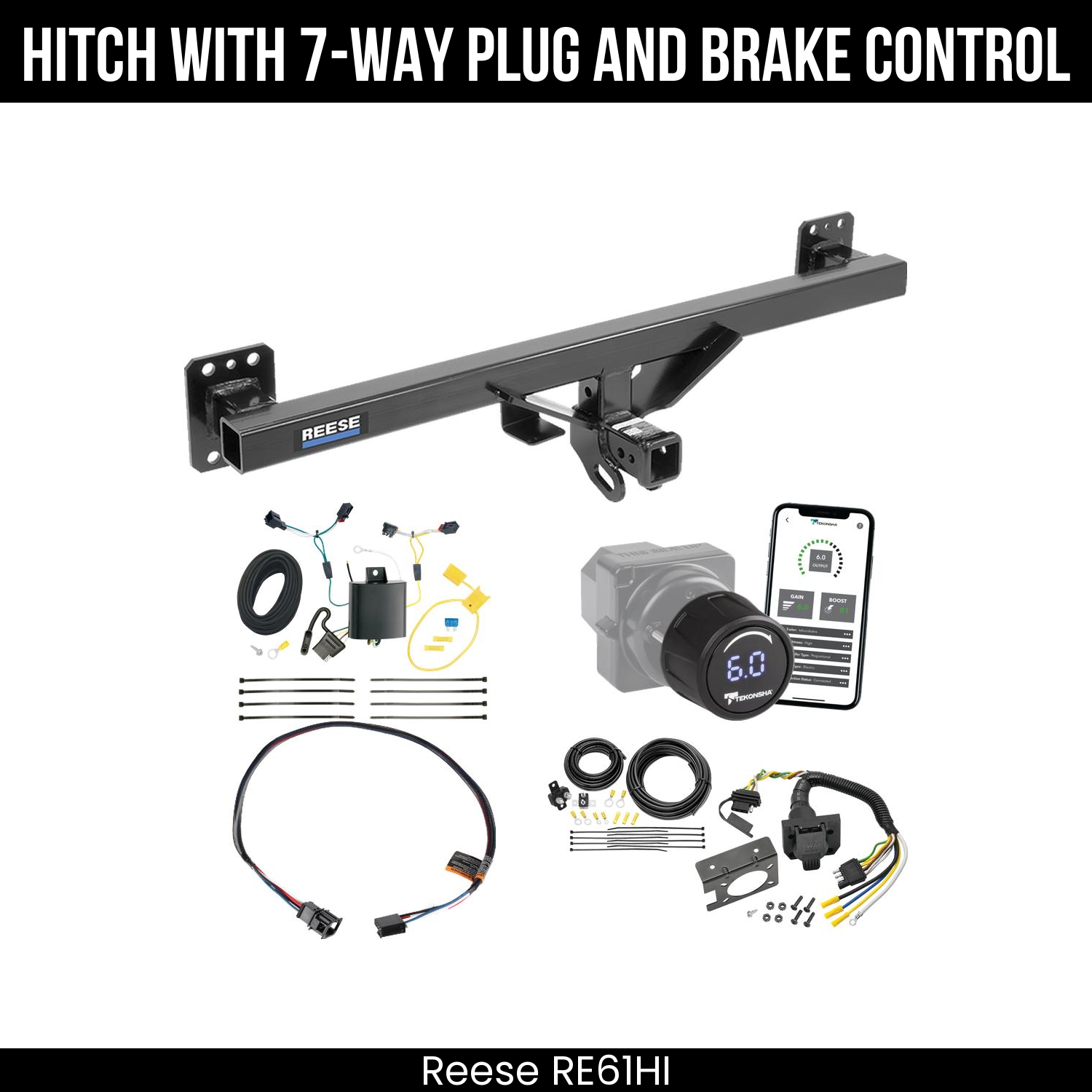 Reese RE61HI Hitch With 7 Way Plug And Brake Control Bundle Featureimg
