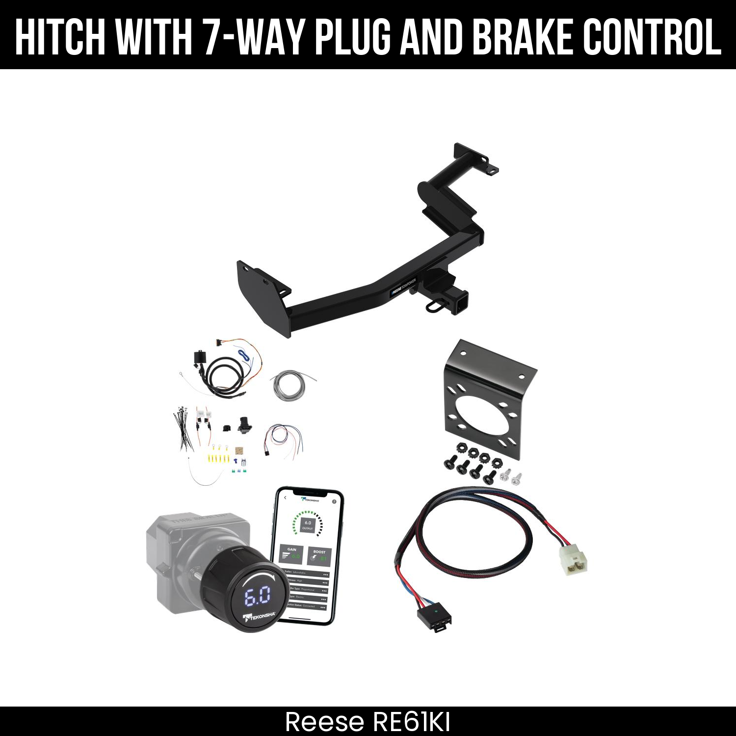 Reese RE61KI Hitch With 7 Way Plug And Brake Control Bundle Featureimg