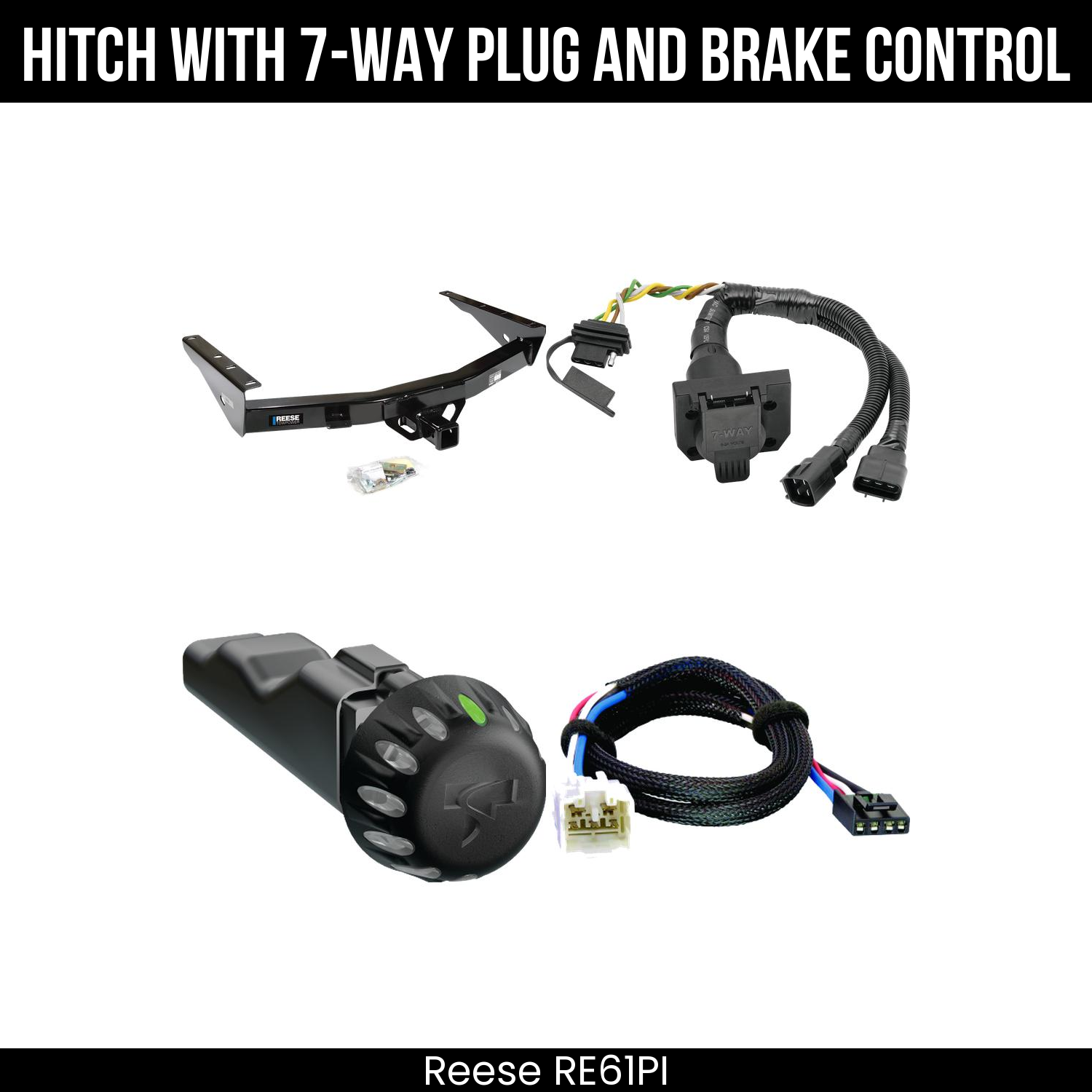 Reese RE61PI Hitch With 7 Way Plug And Brake Control Bundle Featureimg