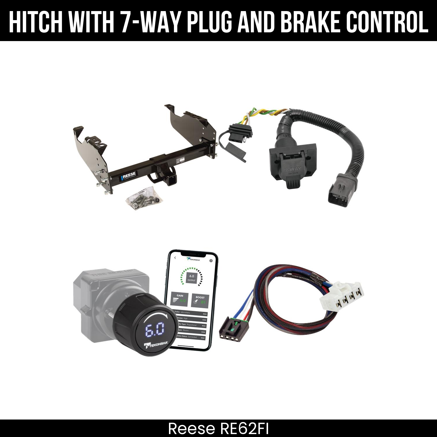 Reese RE62FI Hitch With 7 Way Plug And Brake Control Bundle Featureimg