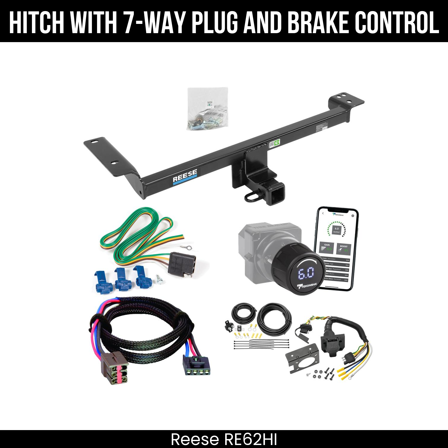 Reese RE62HI Hitch With 7 Way Plug And Brake Control Bundle Featureimg