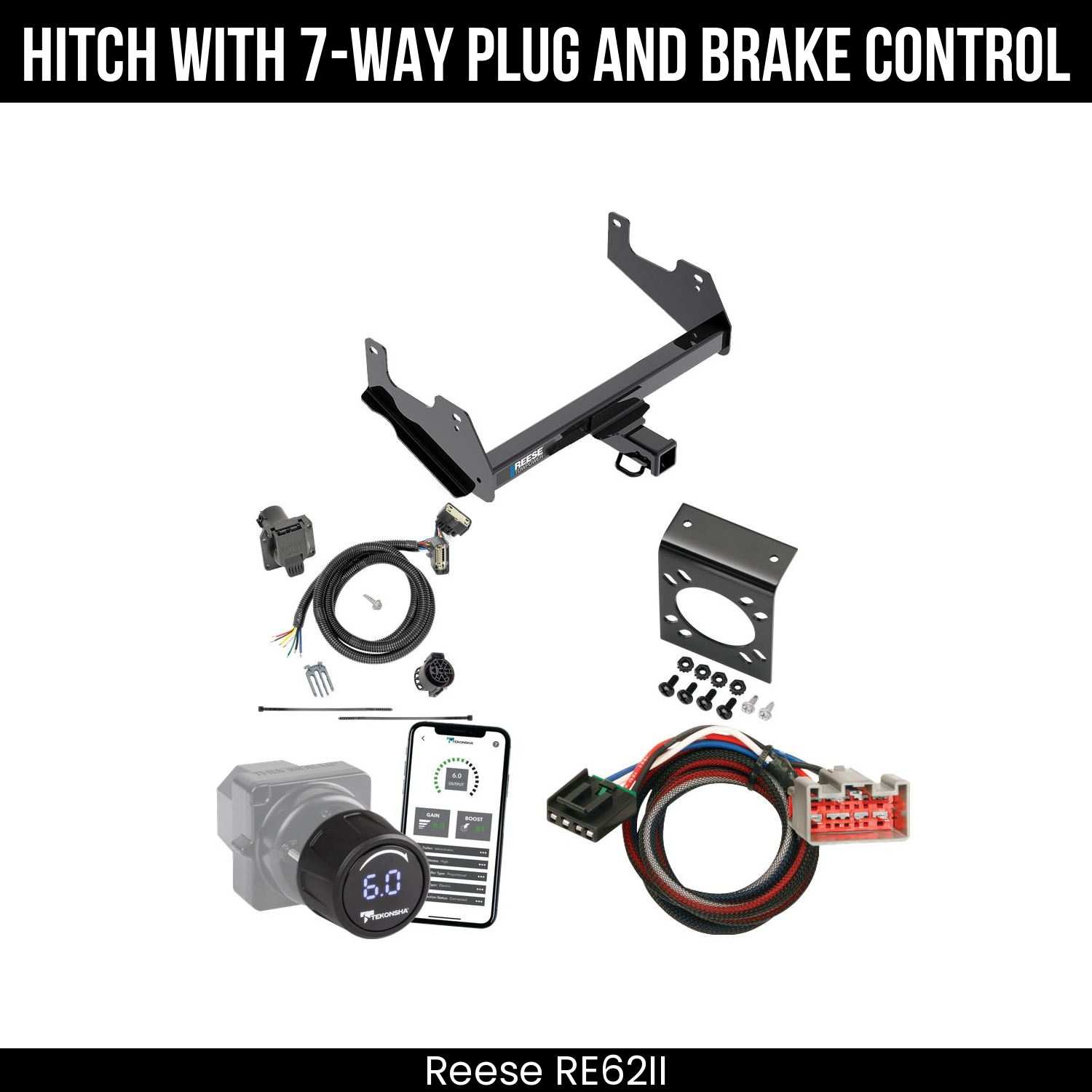 Reese RE62II Hitch With 7 Way Plug And Brake Control Bundle Featureimg
