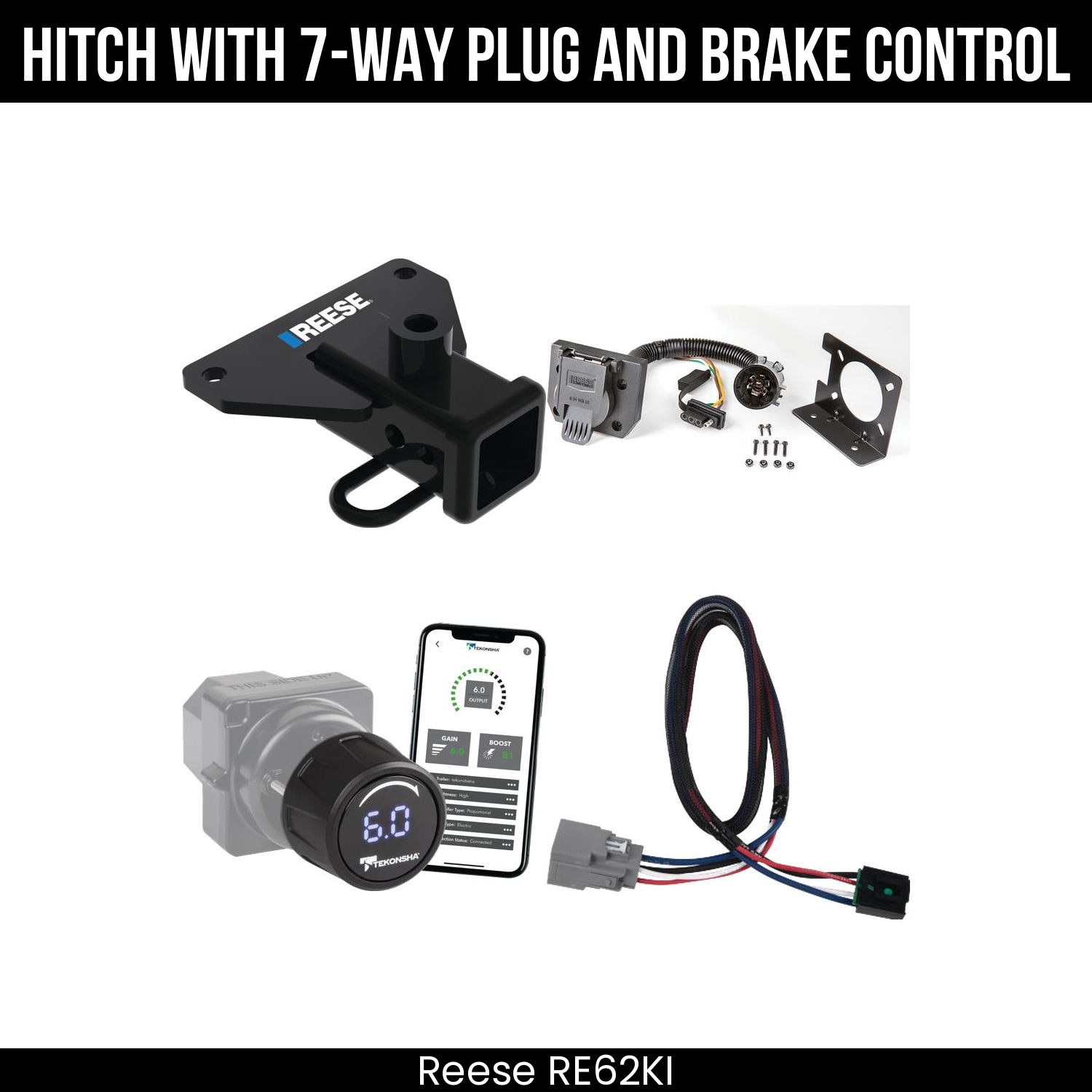 Reese RE62KI Hitch With 7 Way Plug And Brake Control Bundle Featureimg