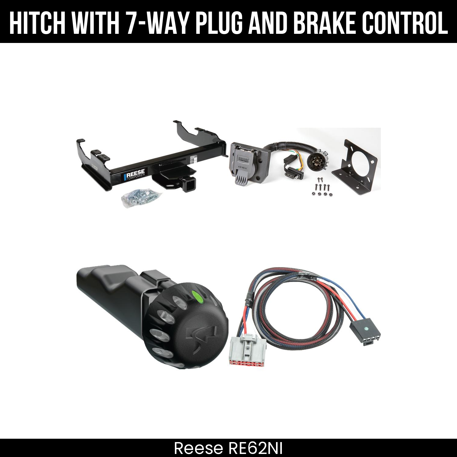 Reese RE62NI Hitch With 7 Way Plug And Brake Control Bundle Featureimg