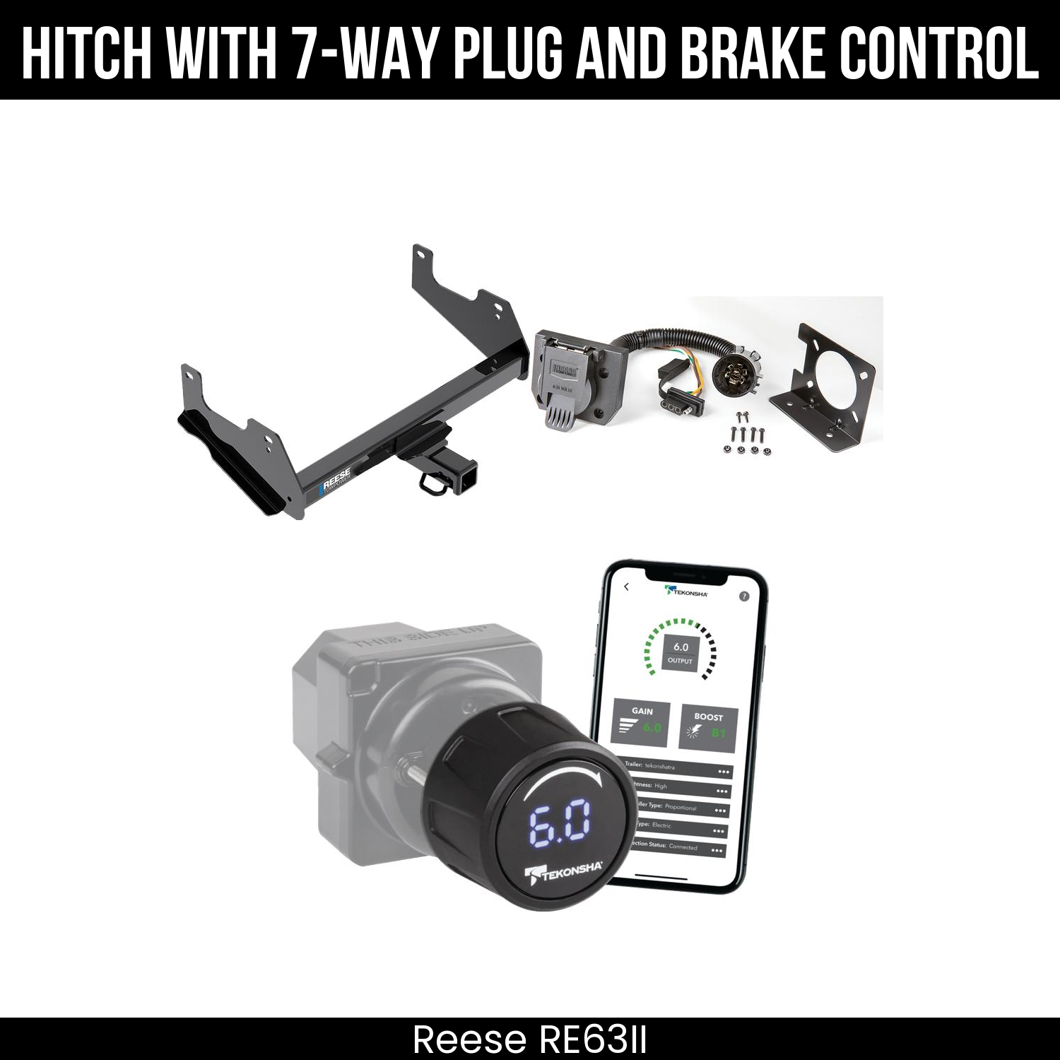 Reese RE63II Hitch With 7 Way Plug And Brake Control Bundle Featureimg