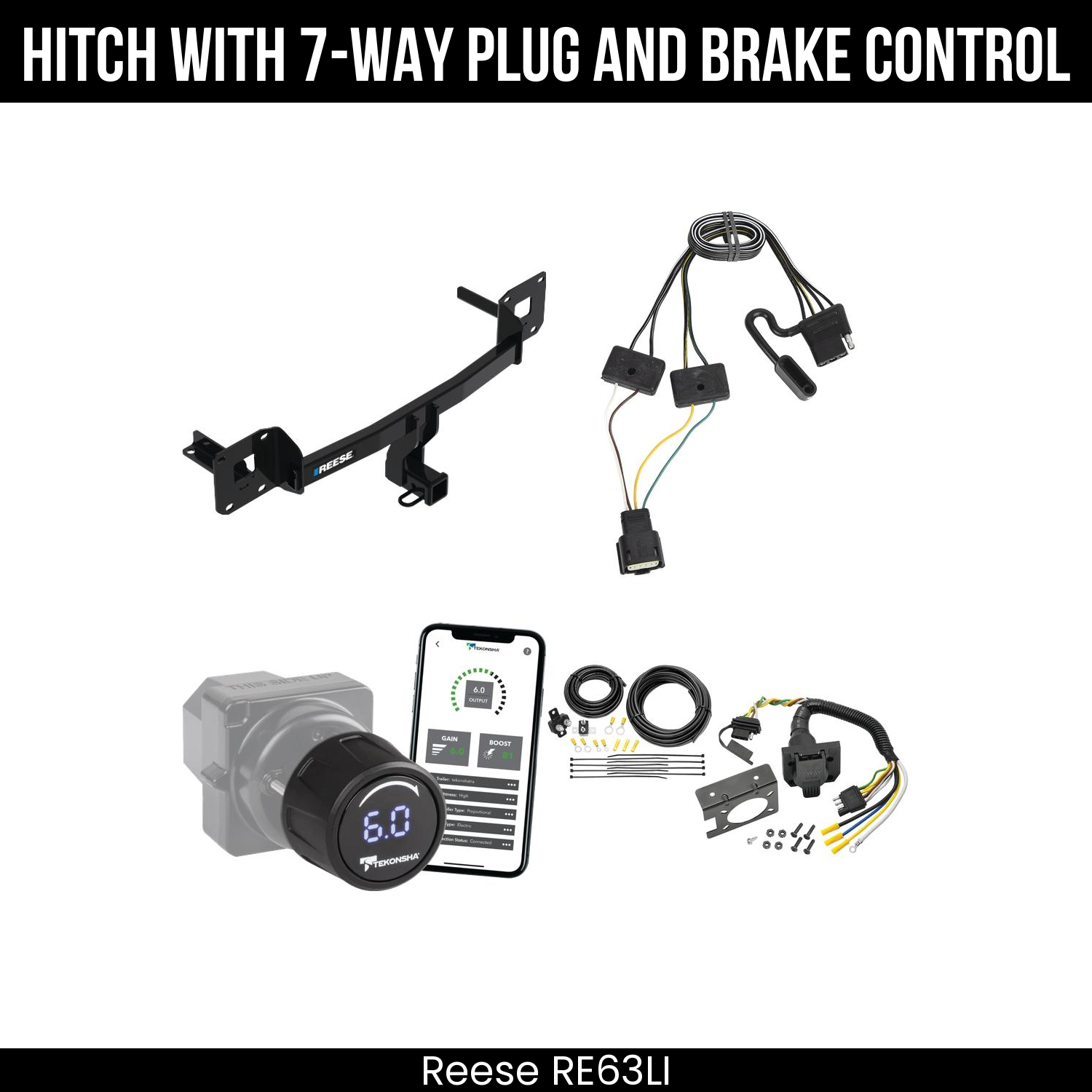 Reese RE63LI Hitch With 7 Way Plug And Brake Control Bundle Featureimg