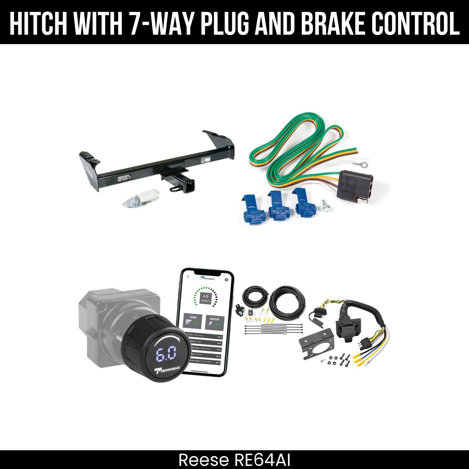 Reese RE64AI Hitch With 7 Way Plug And Brake Control Bundle Featureimg