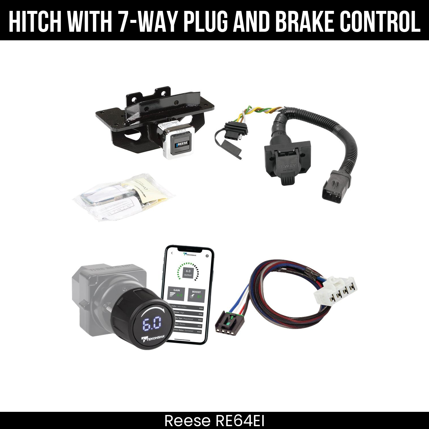 Reese RE64EI Hitch With 7 Way Plug And Brake Control Bundle Featureimg