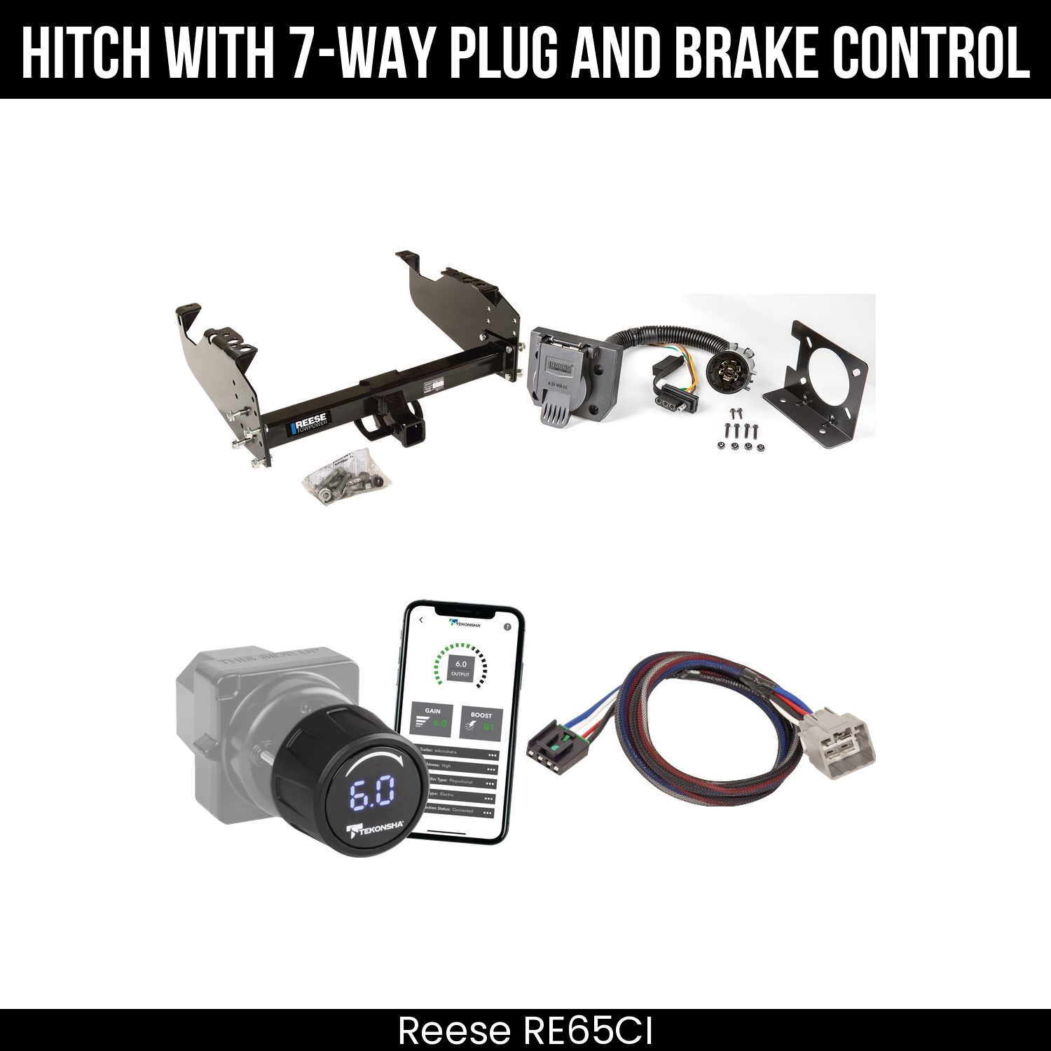 Reese RE65CI Hitch With 7 Way Plug And Brake Control Bundle Featureimg