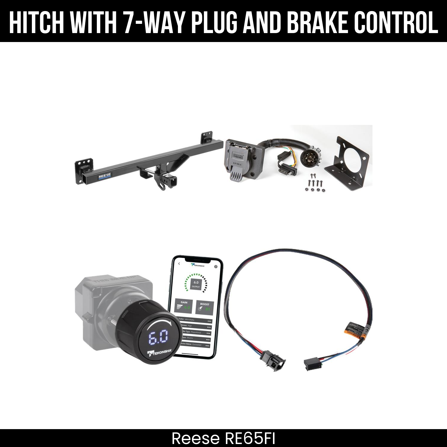 Reese RE65FI Hitch With 7 Way Plug And Brake Control Bundle Featureimg