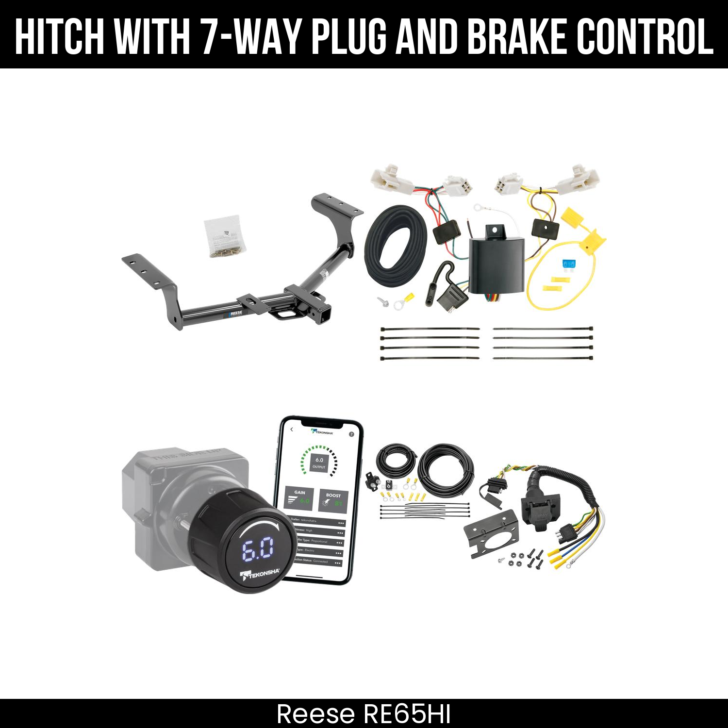 Reese RE65HI Hitch With 7 Way Plug And Brake Control Bundle Featureimg