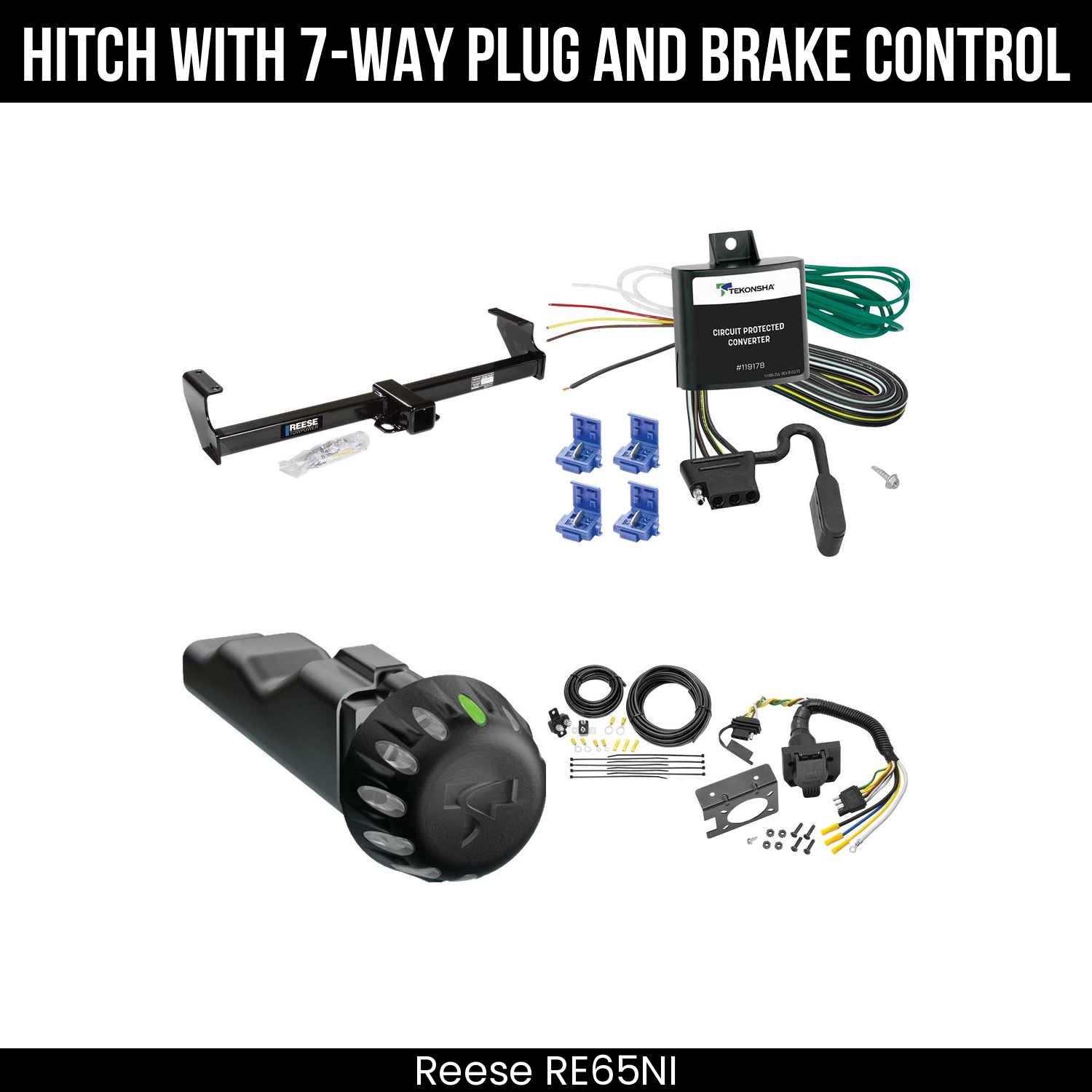 Reese RE65NI Hitch With 7 Way Plug And Brake Control Bundle Featureimg
