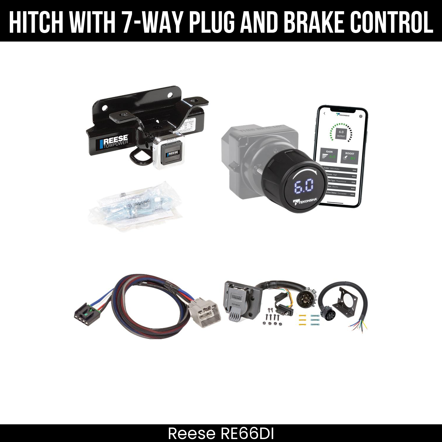 Reese RE66DI Hitch With 7 Way Plug And Brake Control Bundle Featureimg