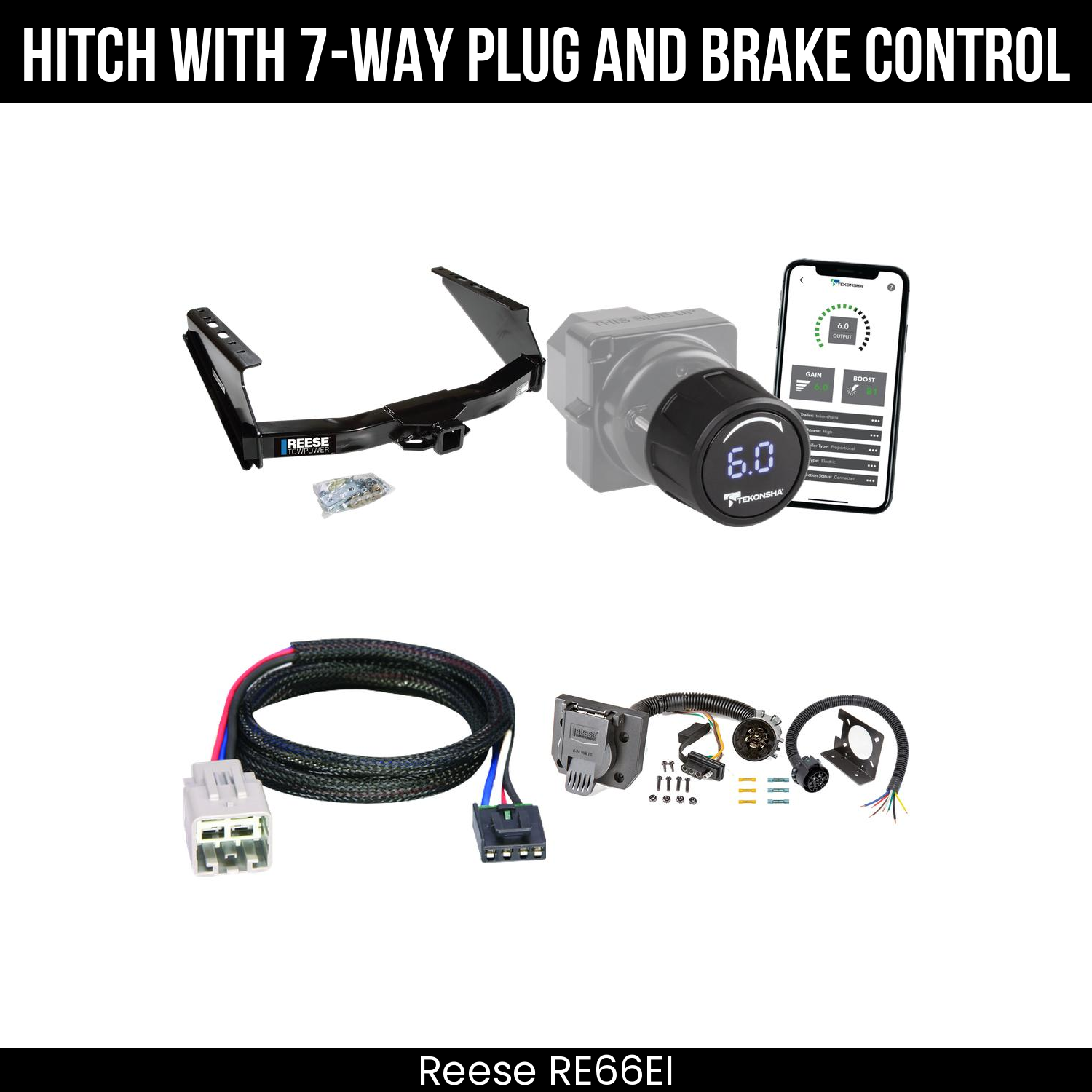 Reese RE66EI Hitch With 7 Way Plug And Brake Control Bundle Featureimg