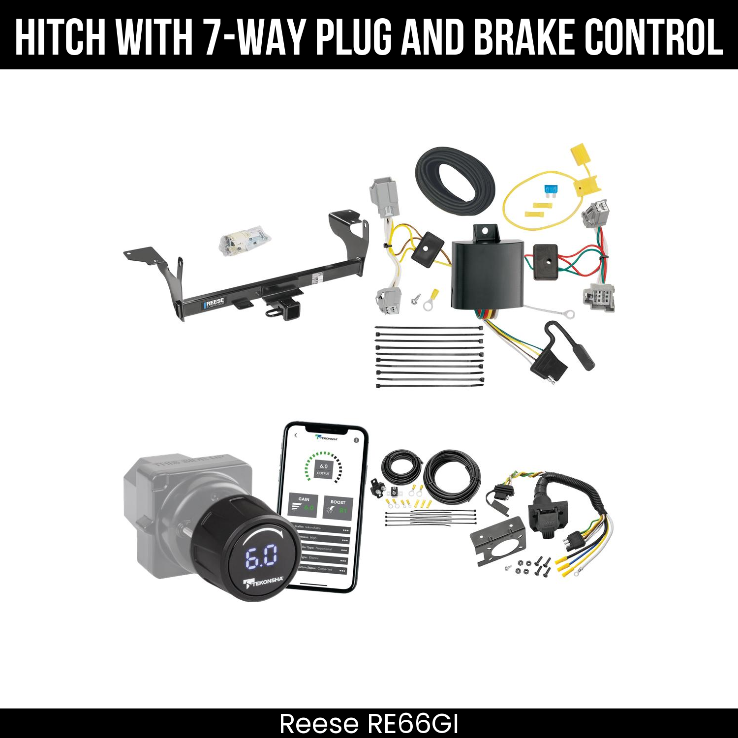 Reese RE66GI Hitch With 7 Way Plug And Brake Control Bundle Featureimg